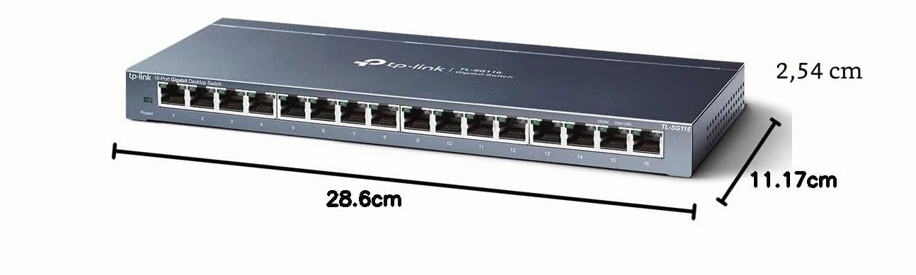 TP-Link SG116 Switch Ethernet 16 Ports RJ45 Métal Gigabit 10/100/1000 Mbps