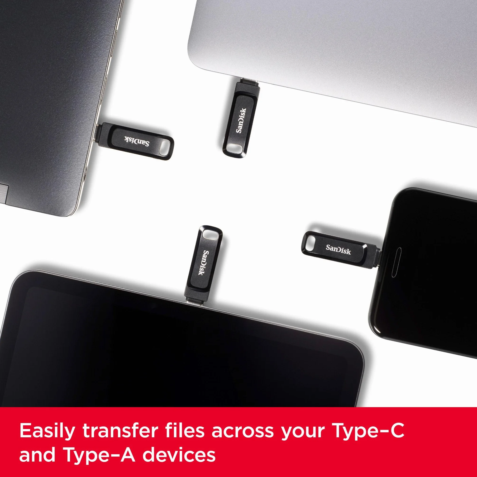 SanDisk 256 Go Ultra Dual Drive Go Clé USB Type-C 400 Mo/s Noire