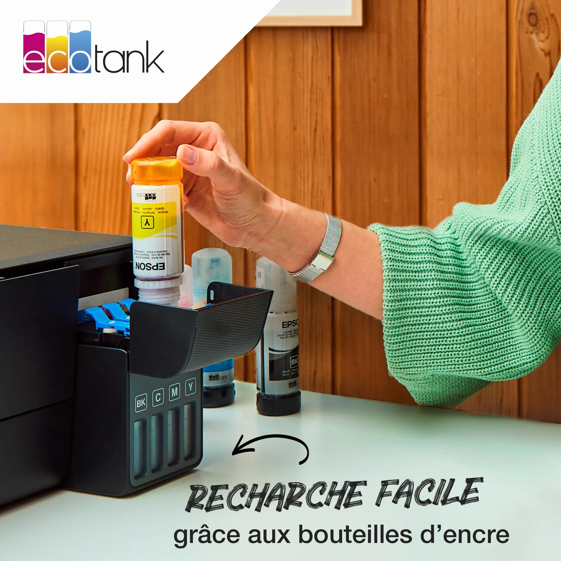 Epson EcoTank 104 Bouteilles d’Encre Authentiques Multipack Couleur 4X Noir Cyan Magenta Jaune