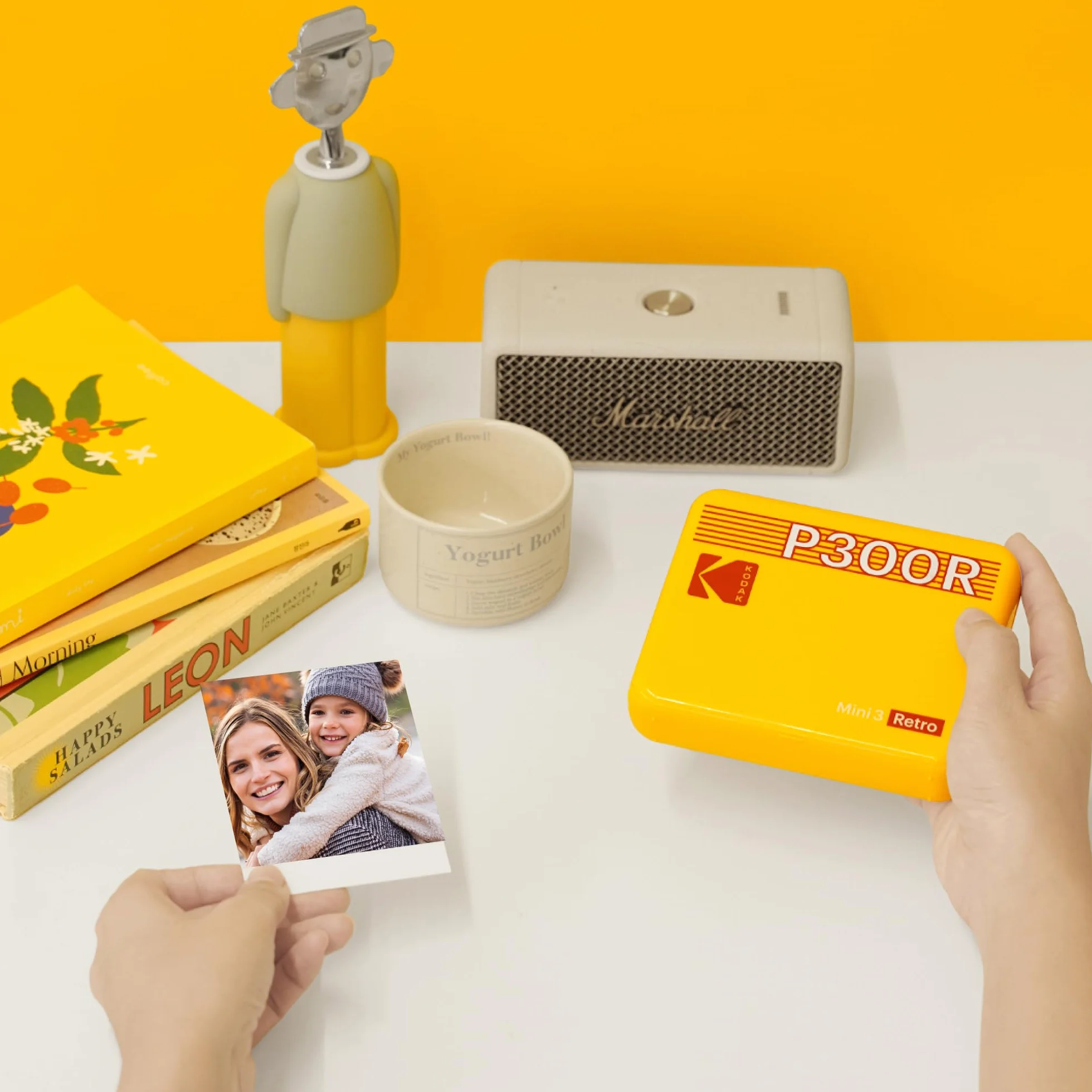 KODAK Mini 3 Retro 4PASS Imprimante Photo Portable 7,6x7,6cm Jaune