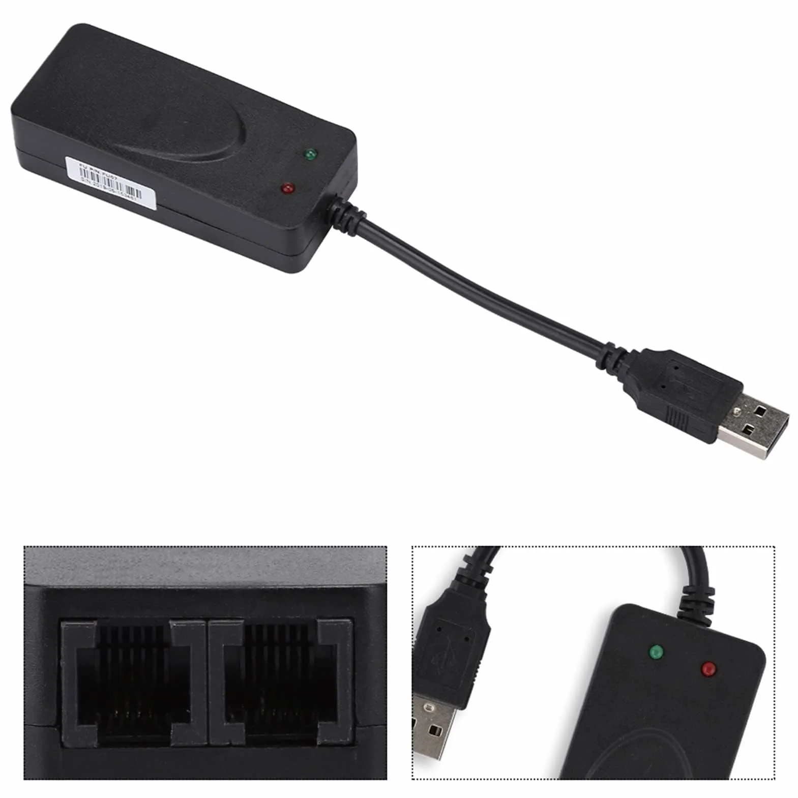 Modem Externe USB 56k Deux Ports Compatible Win 7/8/10/XP