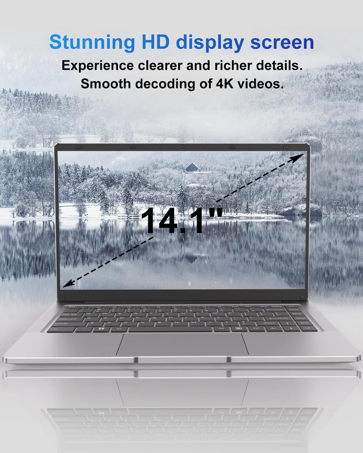 Ordinateur Portable 14 pouces 6 Go DDR4 128 Go SSD WiFi 5G Mini-HDMI Sans Ventilateur