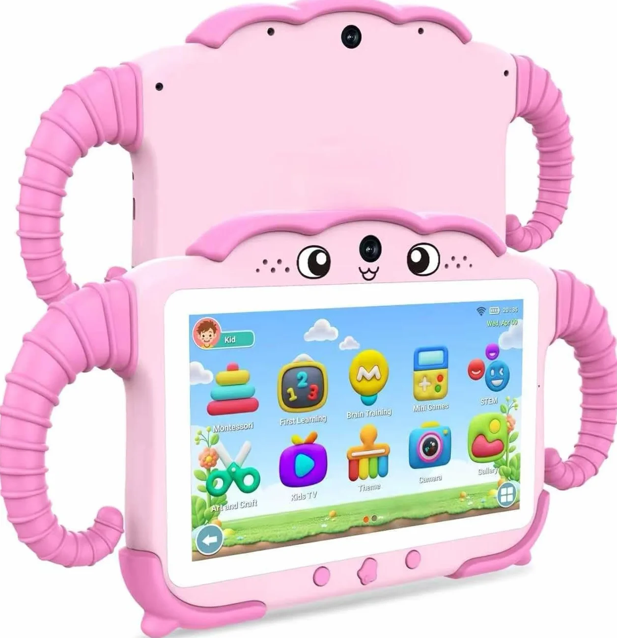 Tablette Enfant 7 Pouces Android WiFi Bluetooth Contrôle Parental Quad Core 32Go ROM Rose