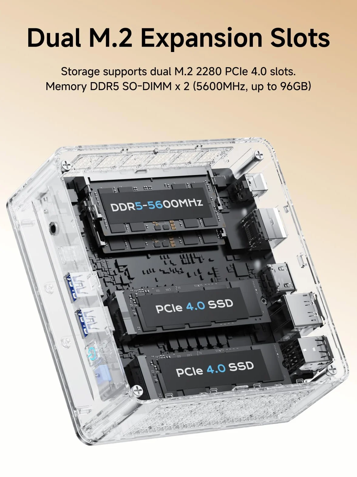 MINIS FORUM M1 Lite-125U Mini-PC Intel Core Ultra 5 125U 16 Go RAM DDR5 512 Go SSD HDMI 2.1 DP 1.4 USB 4 LAN 2.5G Wi-Fi 6E Bluetooth 5.2
