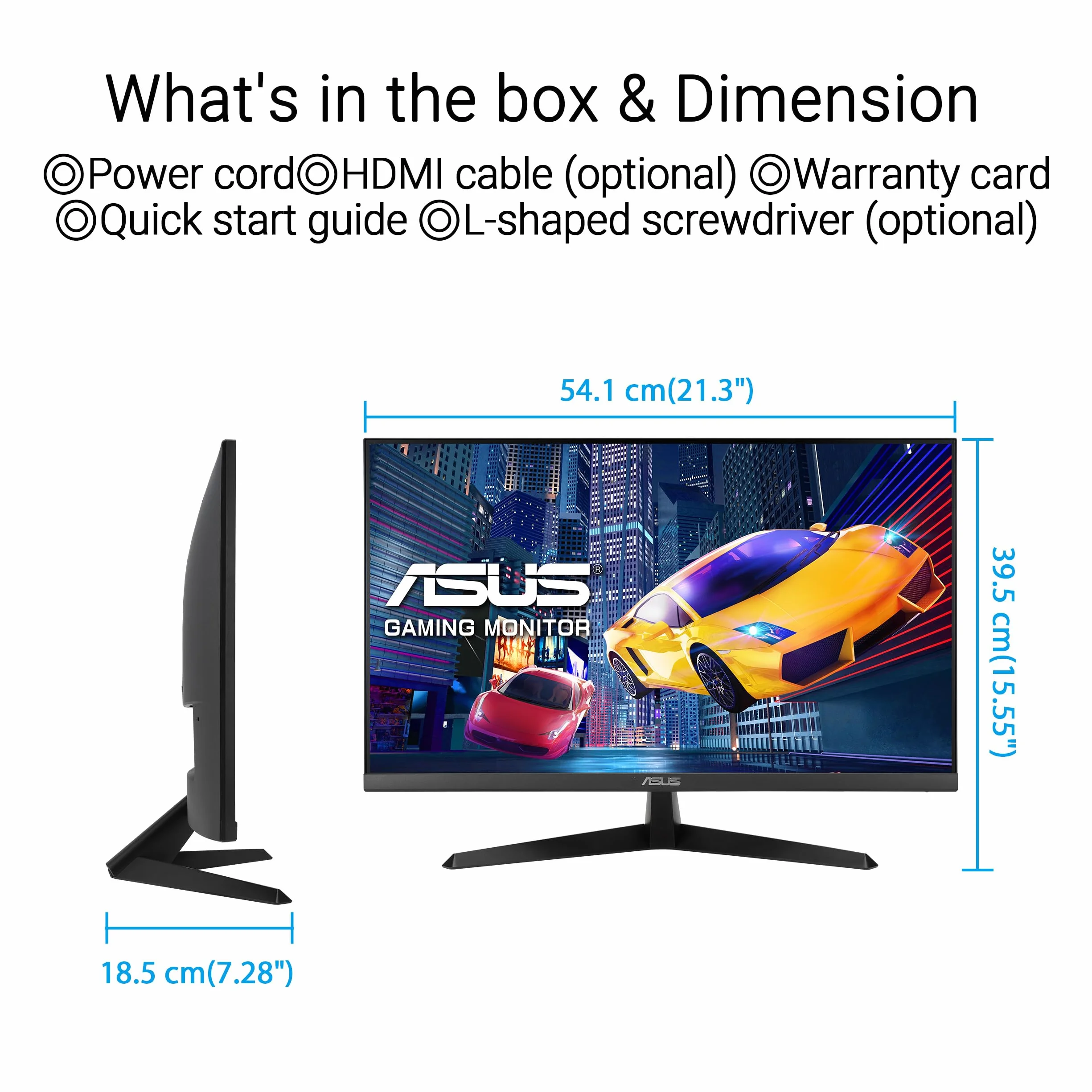 ASUS VY249HGR Moniteur de Jeu 23,8 Pouces FHD IPS 120 Hz 1 ms Adaptive Sync Eye Care Plus
