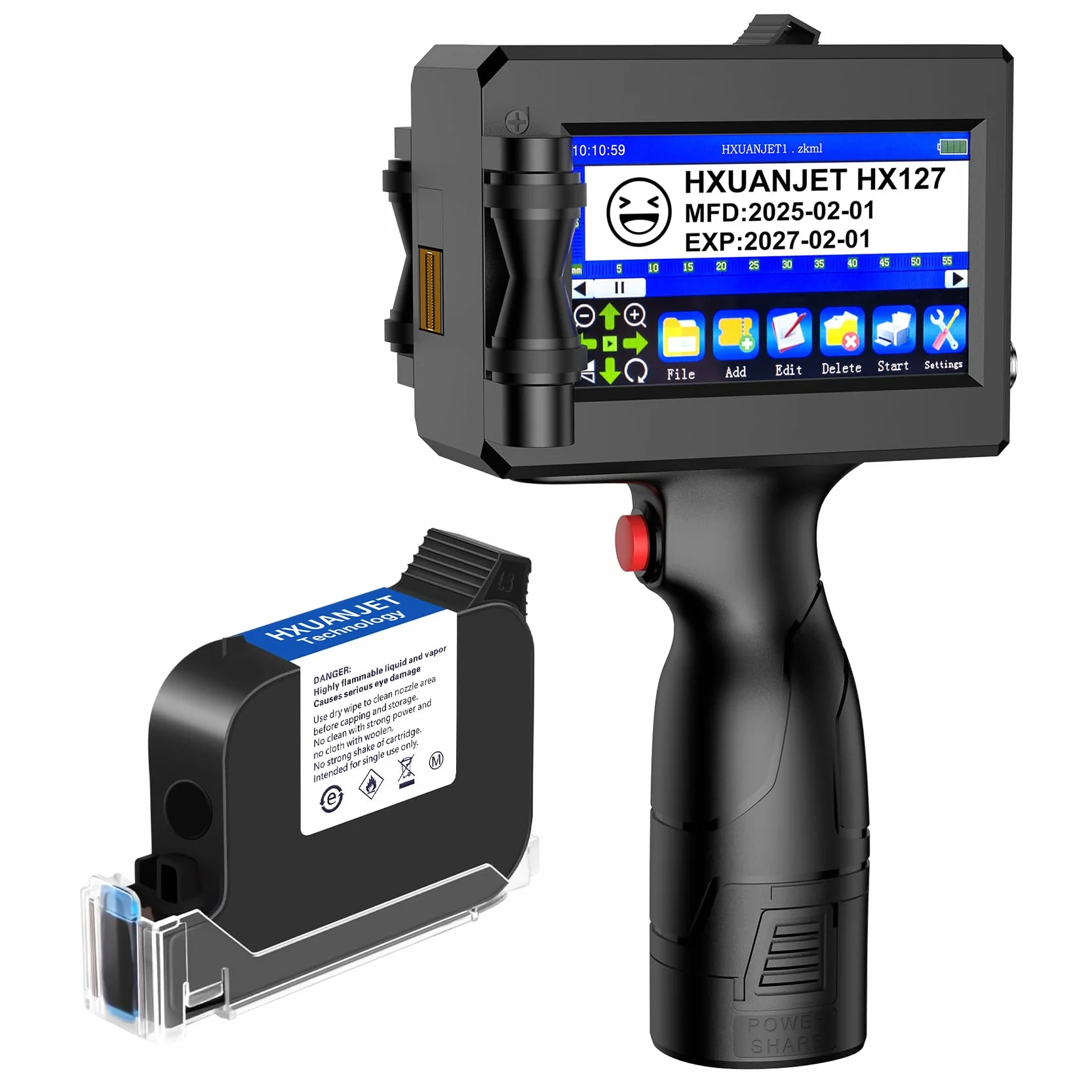 Imprimante à Jet d'encre Portable HX127 pour Code QR, Code-Barres, Date, Logo, Texte