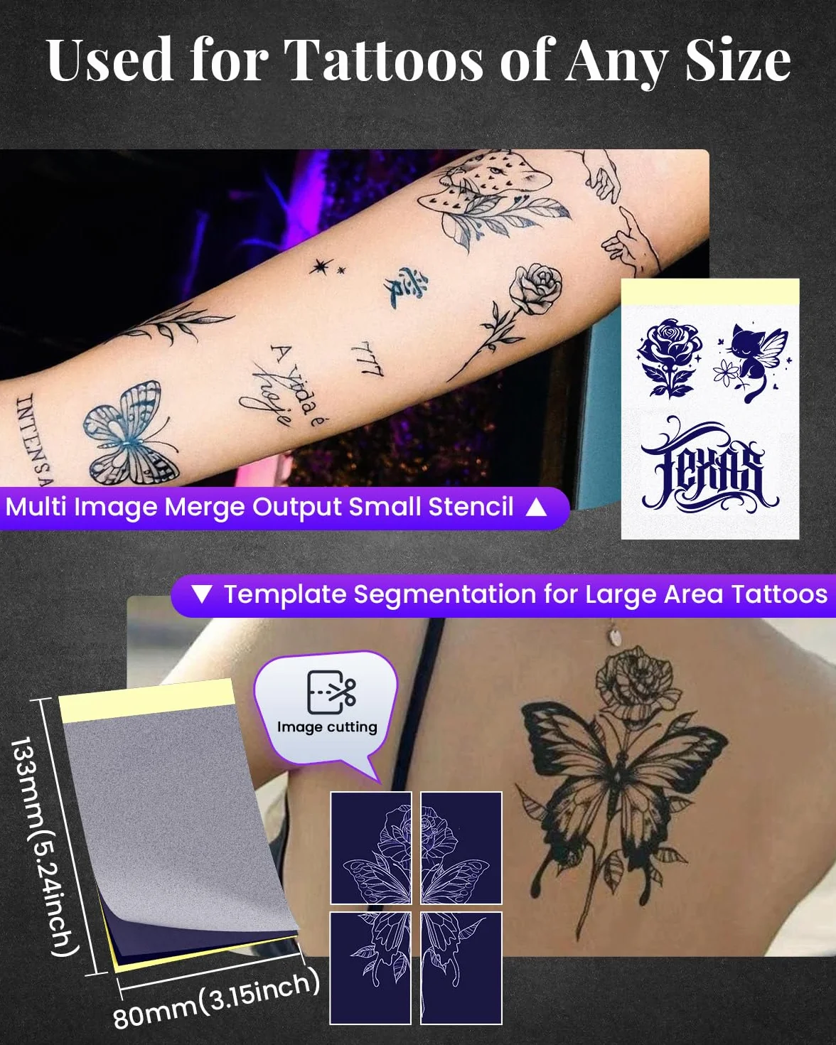 Phomemo TP31 Thermocopieur Tatouage Imprimante Stencil Portable Transfert Machine Copieur avec 30 Feuilles Papier Transfert Compatible iOS Android