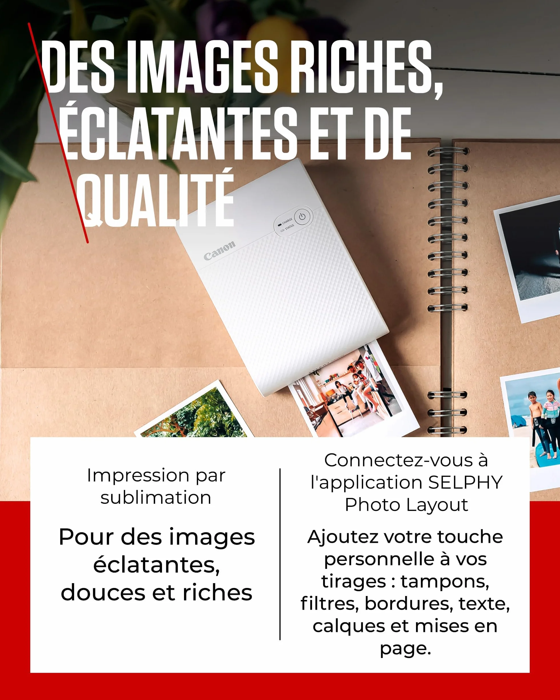 Canon SELPHY Square QX10 Imprimante Photo Portable - Blanc