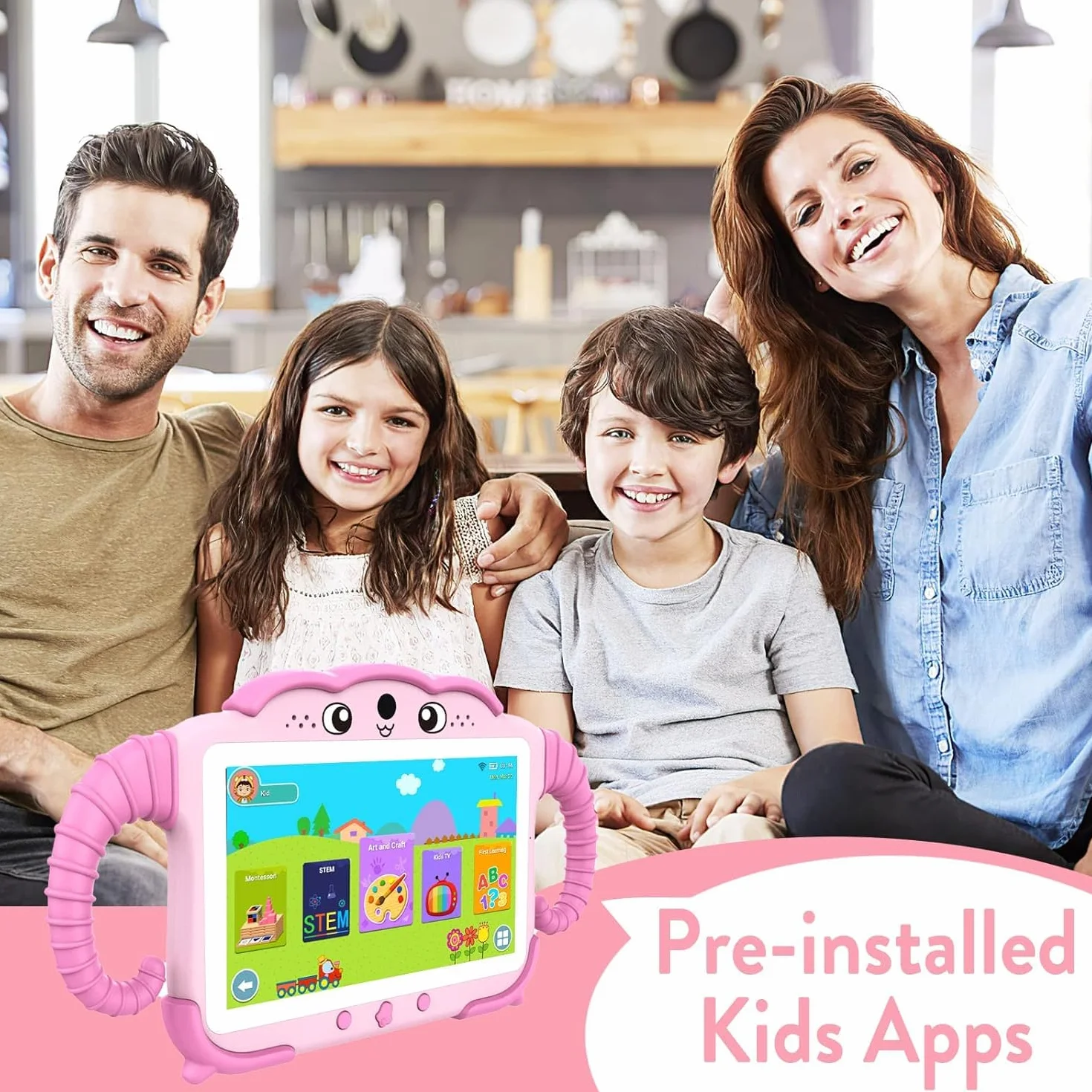 Tablette Enfant 7 Pouces Android WiFi Bluetooth Contrôle Parental Quad Core 32Go ROM Rose