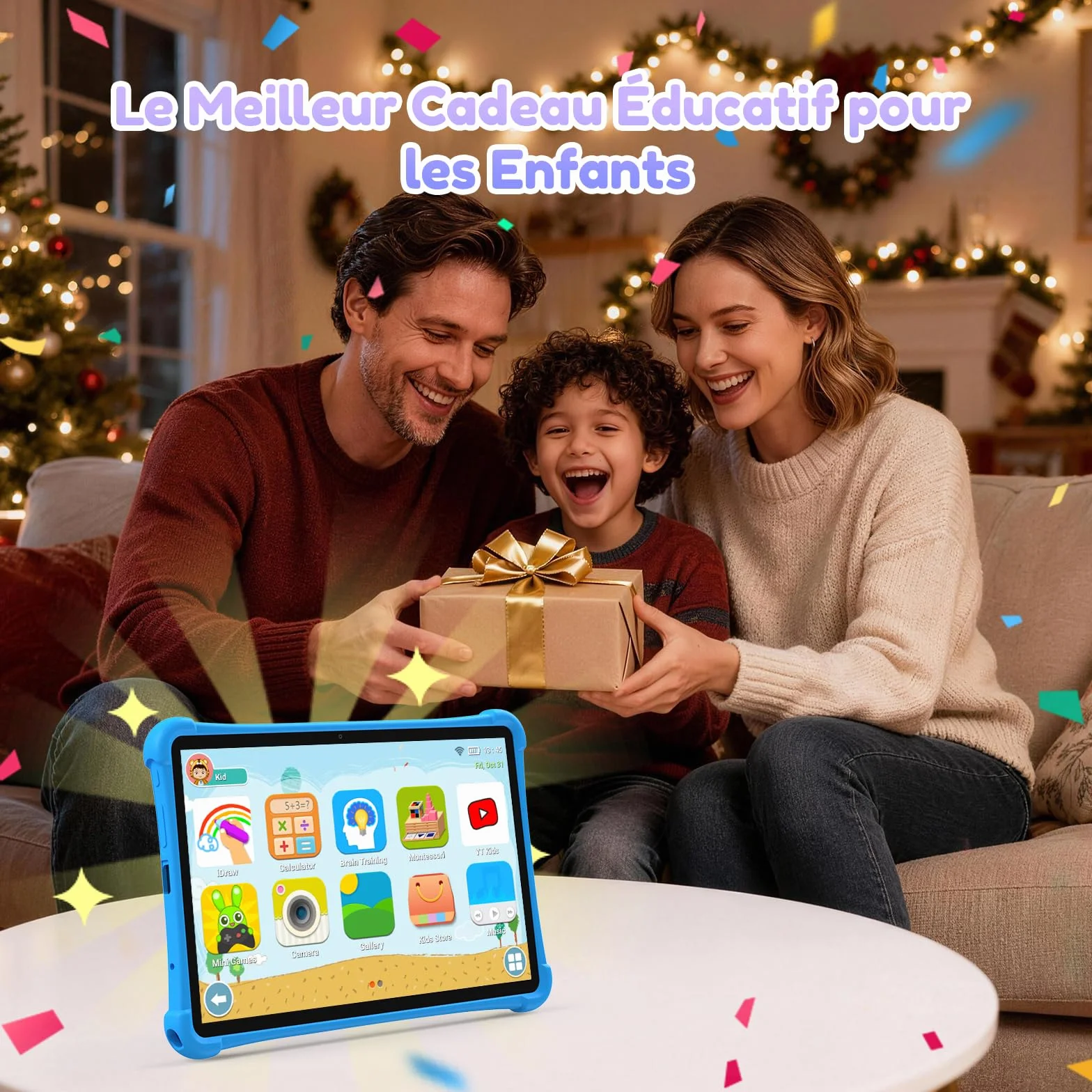 ALLDOCUBE Tablette Enfants 10 Pouces Android 15 Octa-Core 7Go+64Go Ext 512Go 5500mAh Contrôle Parental Wi-Fi 6 BT 5 GPS 4G LTE