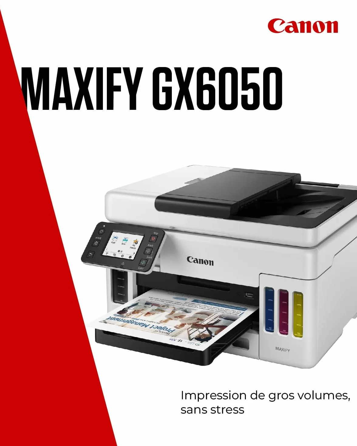 Canon MAXIFY GX6050 Imprimante A4 Couleur Jet d'encre MegaTank Tout-en-Un sans Fil Wi-Fi Ethernet USB