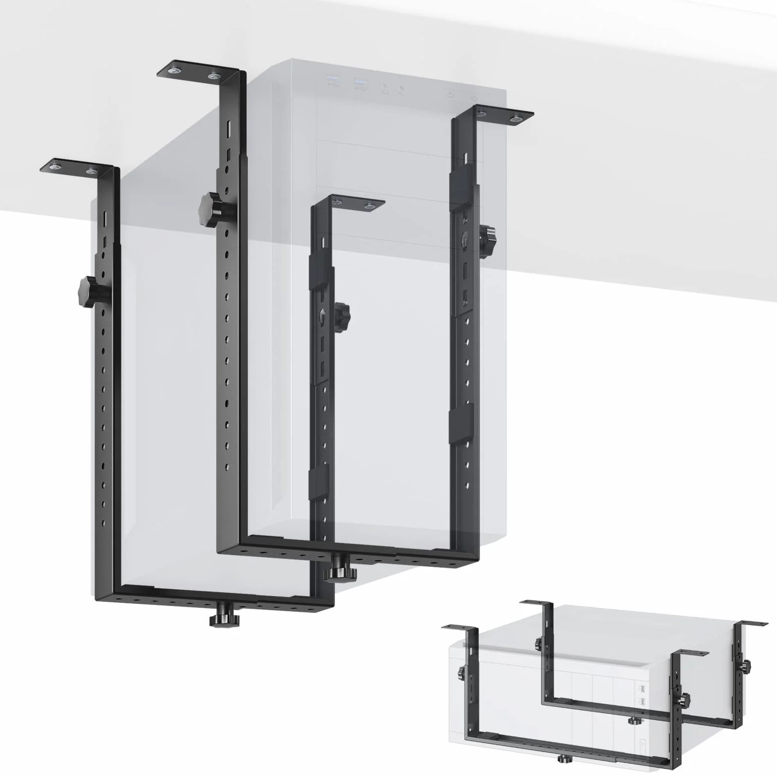 PUTORSEN Support pour boîtier d'ordinateur 35 kg Montage Bureau Universel Stable