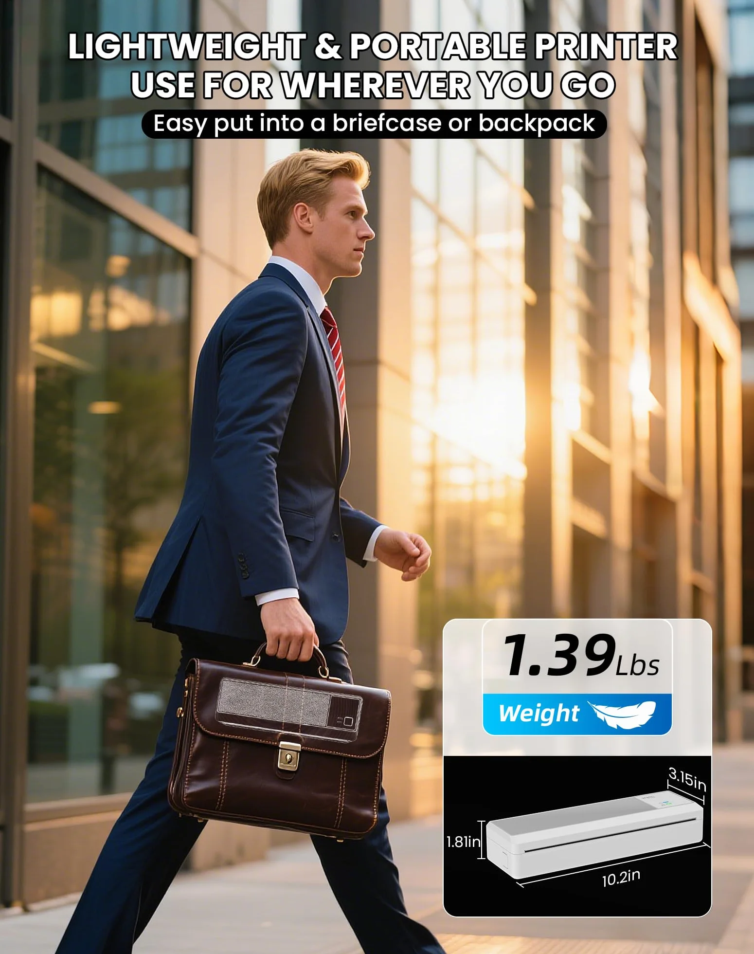 vretti Imprimante Mobile A4 Thermique Compatible Android iOS 210 x 297 mm