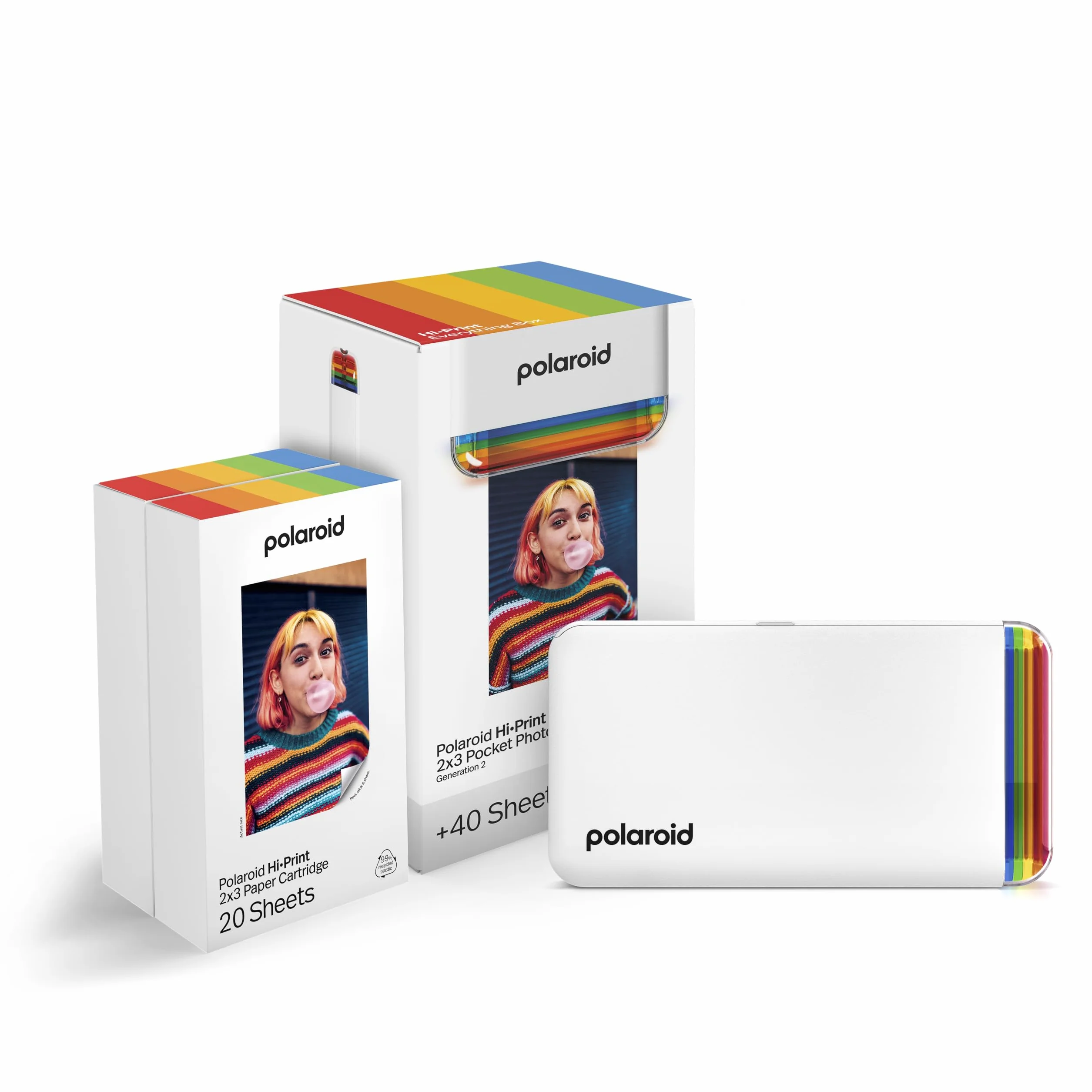 Polaroid Hi-Print 2nd Generation Imprimante Portable 2x3 Bluetooth Sublimation Blanc