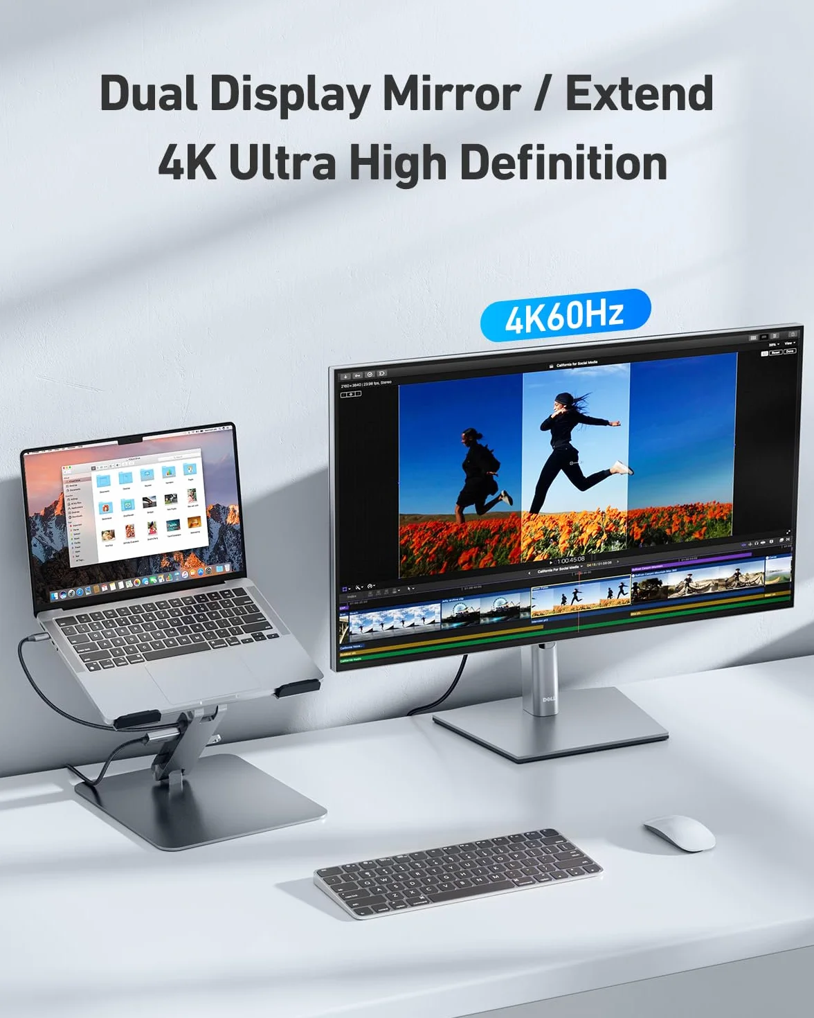 BENFEI Support pour ordinateur portable avec Station d'accueil USB C 7en1, HDMI 4K@60Hz, 100W PD, 10Gbps USB C 3.2 & USB A 3.2 Compatible MacBook Pro Air iPad Pro XPS Thinkpad
