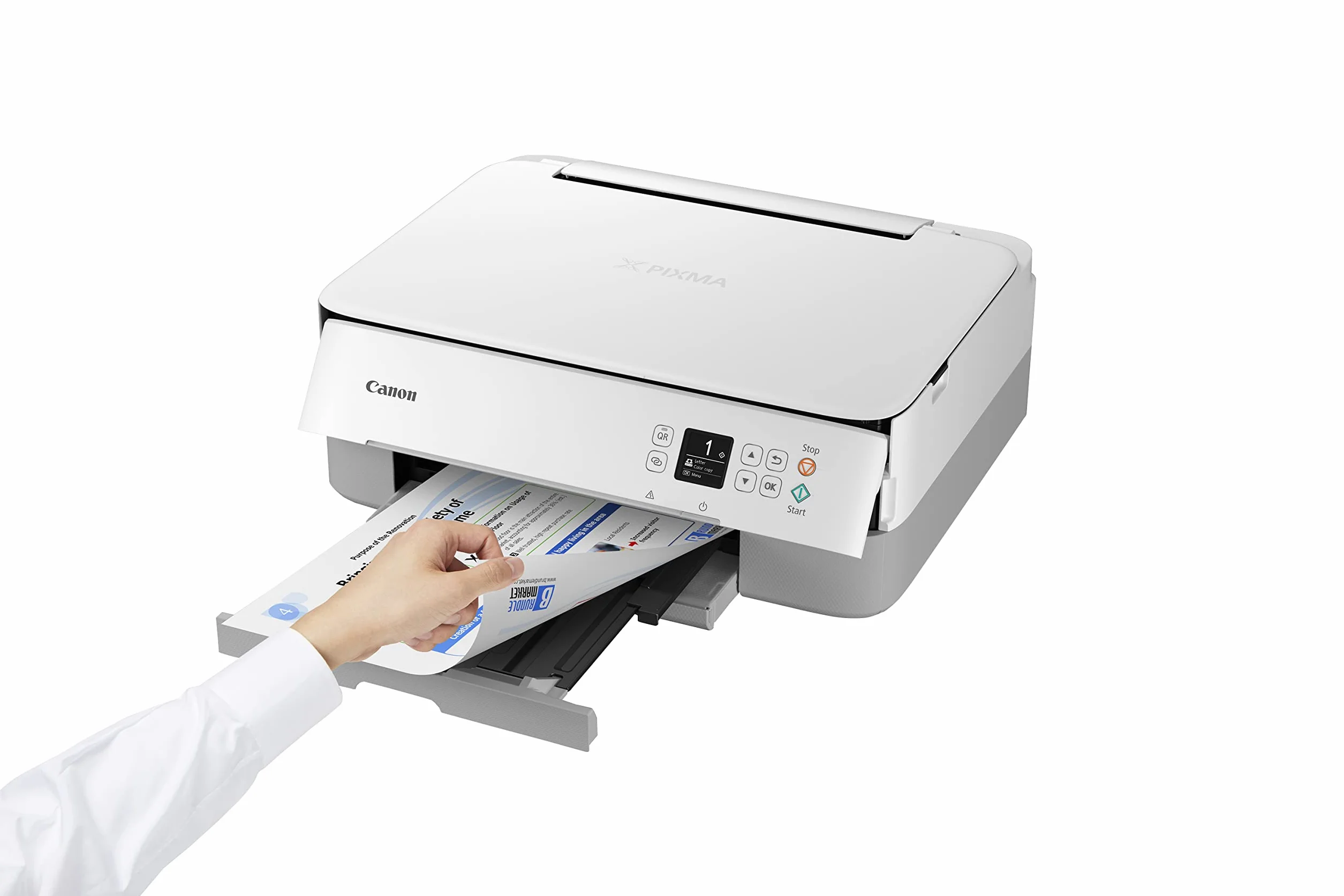 Canon PIXMA TS5351a Imprimante Multifonction A4 WiFi Recto-Verso Automatique Écran Couleur Blanc