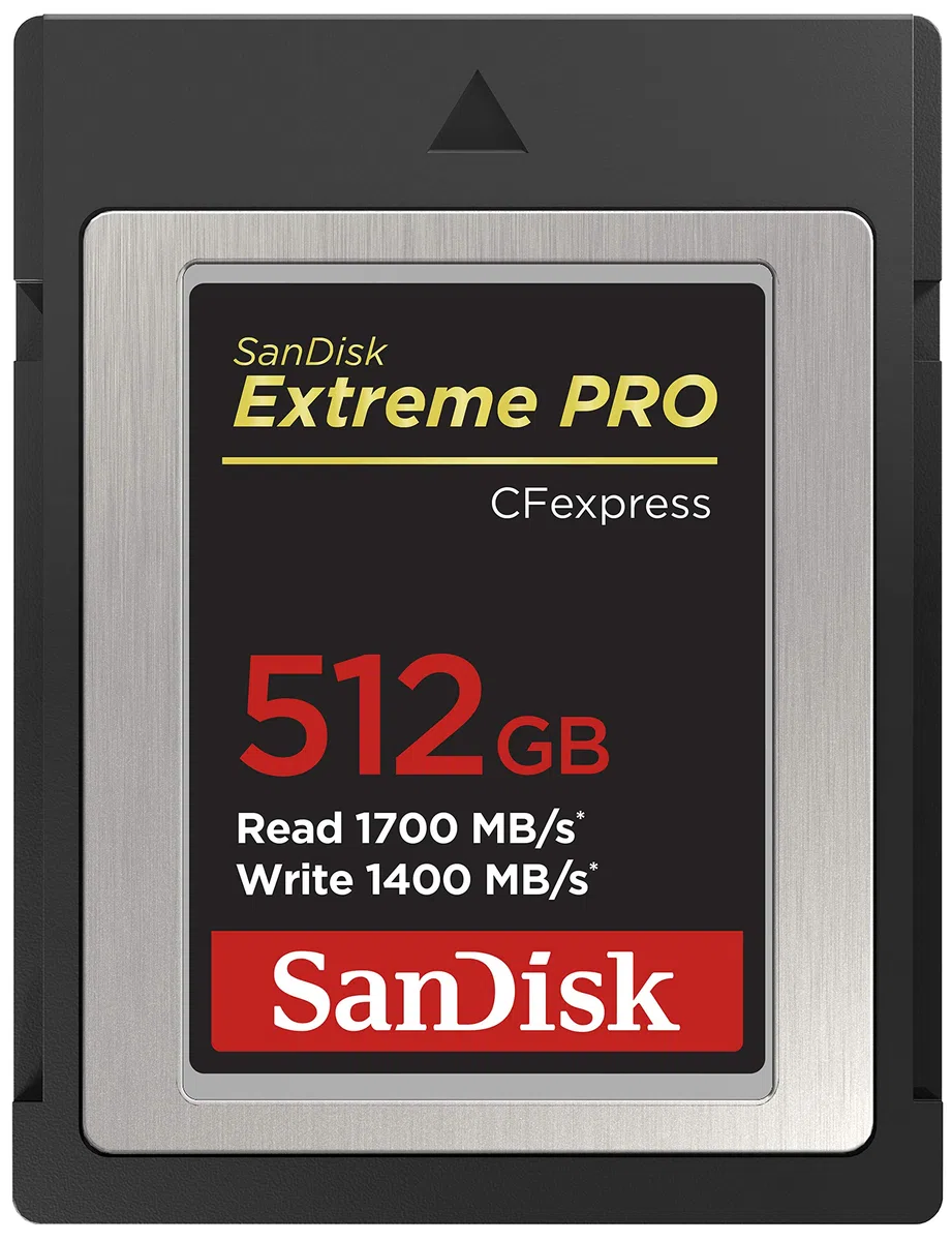 SanDisk Extreme SD card PRO CFexpress Type B, 512 Go, jusqu'à 1 700 Mo/s, tourner des vidéos en 4K RAW