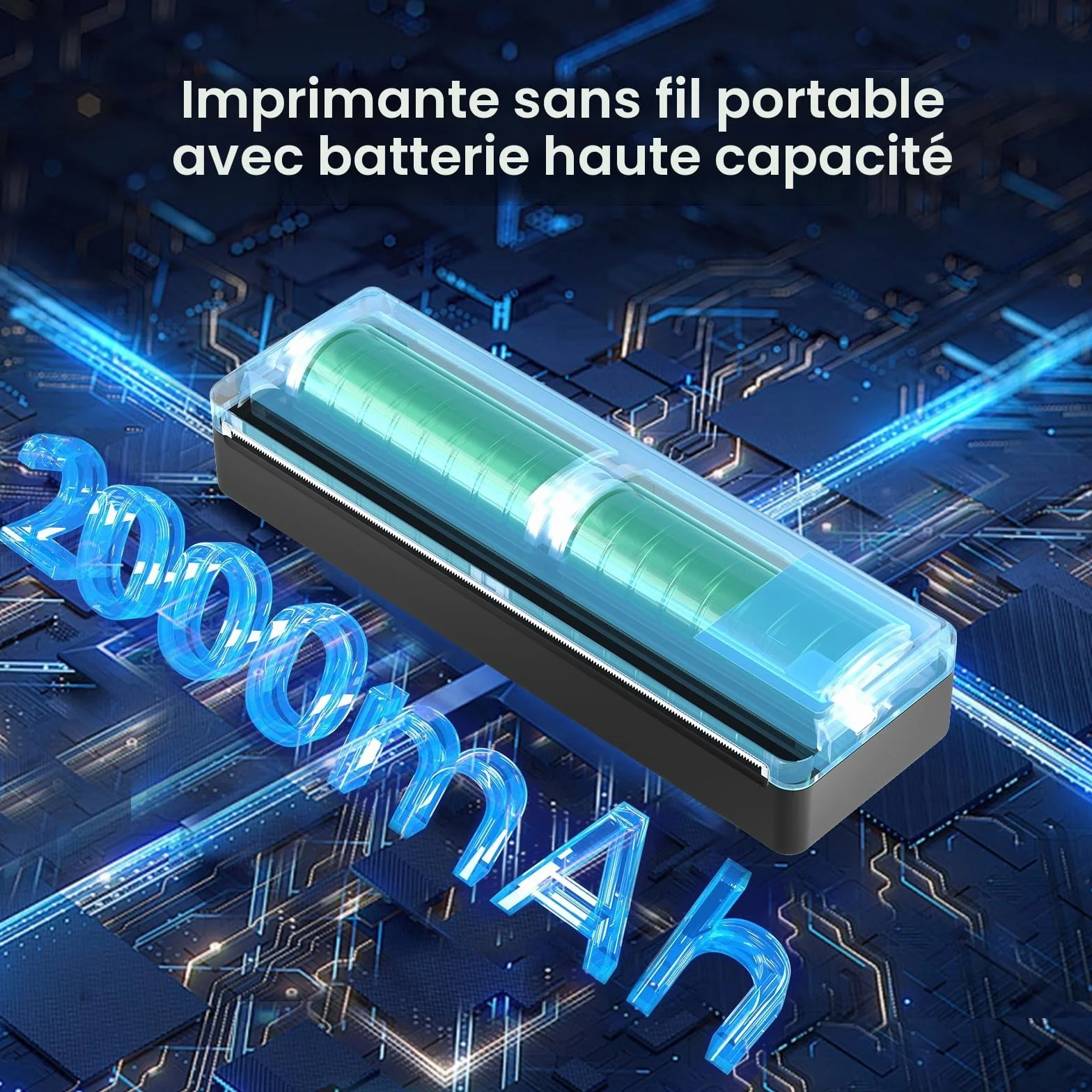 vretti Imprimante Thermique A4 P83 Portable Compatible Android iOS