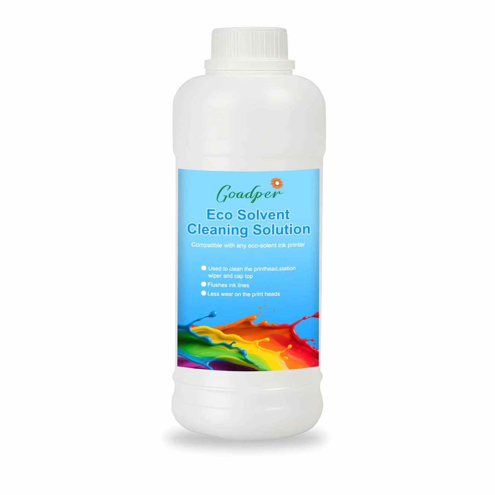Solution de Nettoyage d'encre Eco Solvent 500ml Compatible Roland Mimaki Mutoh XP600 TX800 DX5 DX7 DX9 DX10 DX11 DX4 I1600 I3200