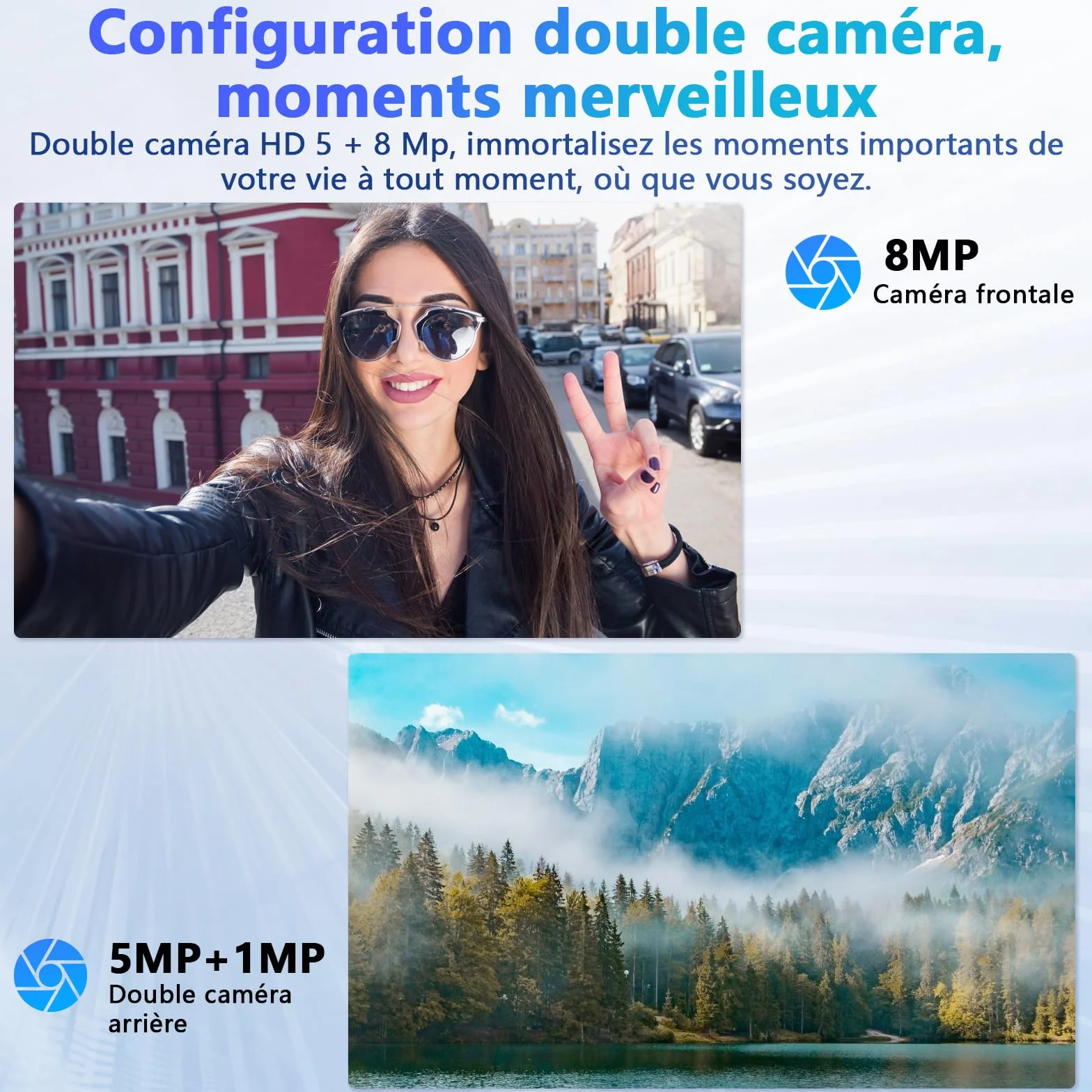 Tablette Android 15 10 Pouces RAM 18Go ROM 128Go TF 1To IPS HD 1280x800 UNISOC T30 WiFi 5G BT5.4 Gris