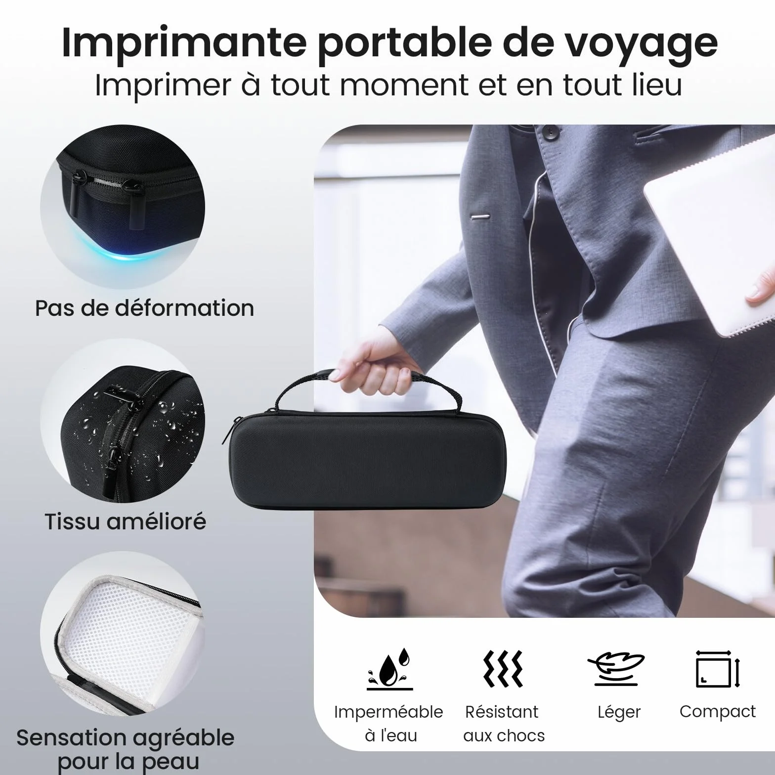 Itari M832 Imprimante Thermique A4 304dpi Portable avec 4 Rouleaux Papier