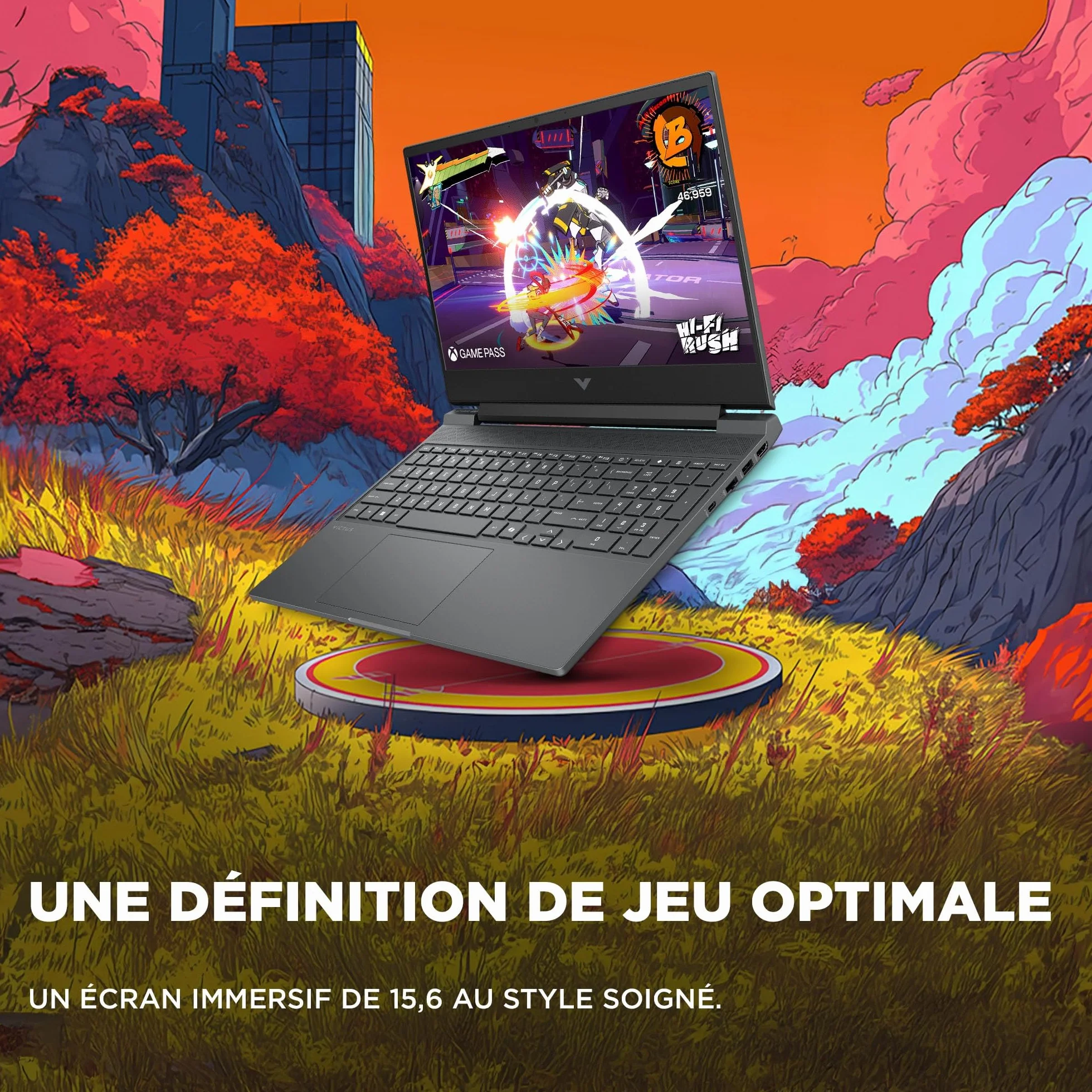 HP Victus 15-fb3003sf Ordinateur Portable Gaming 15,6" FHD IPS 144 Hz PC Portable Gamer AMD Ryzen 7 744H 16 Go RAM SSD 512 Go Nvidia GeForce RTX 4050 6Go Windows 11 Gris AZERTY