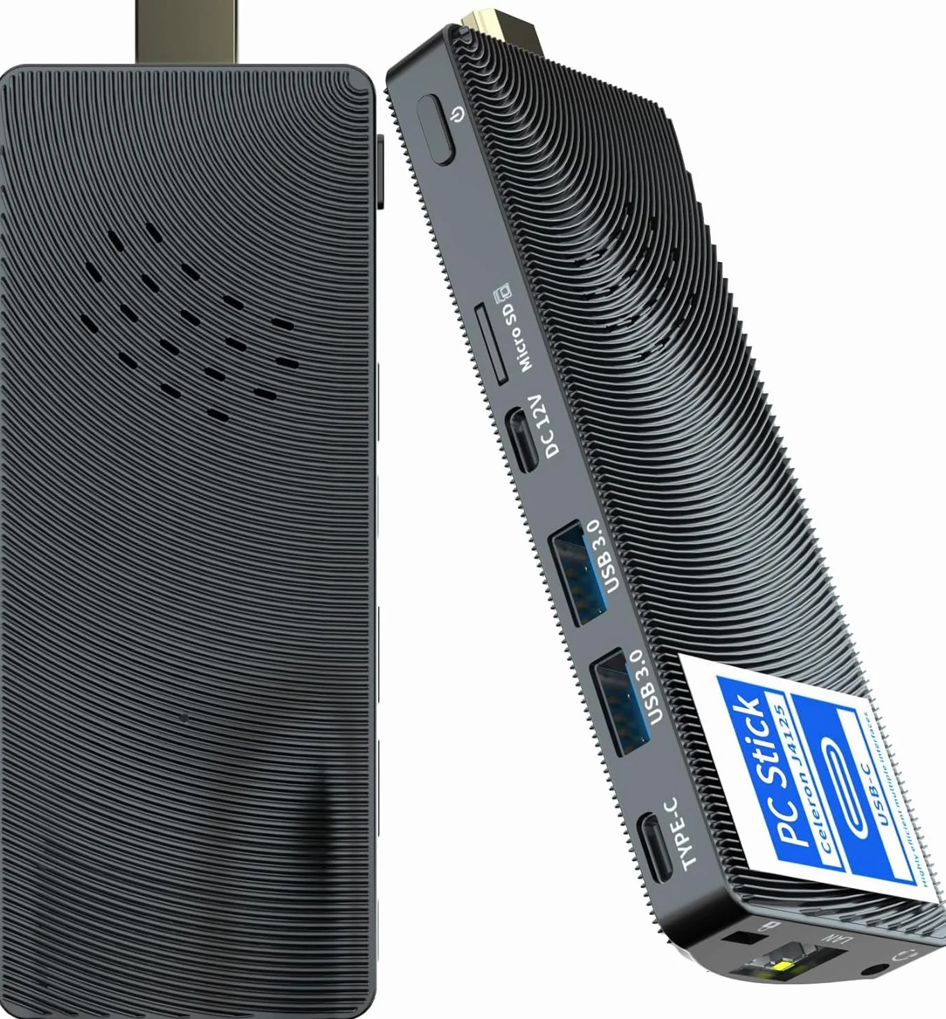 Mini PC Stick Win 11 Pro, Celeron J4125 8GB 256GB eMMC, Fanless, 4K 60Hz, USB-C, WiFi BT 5.2