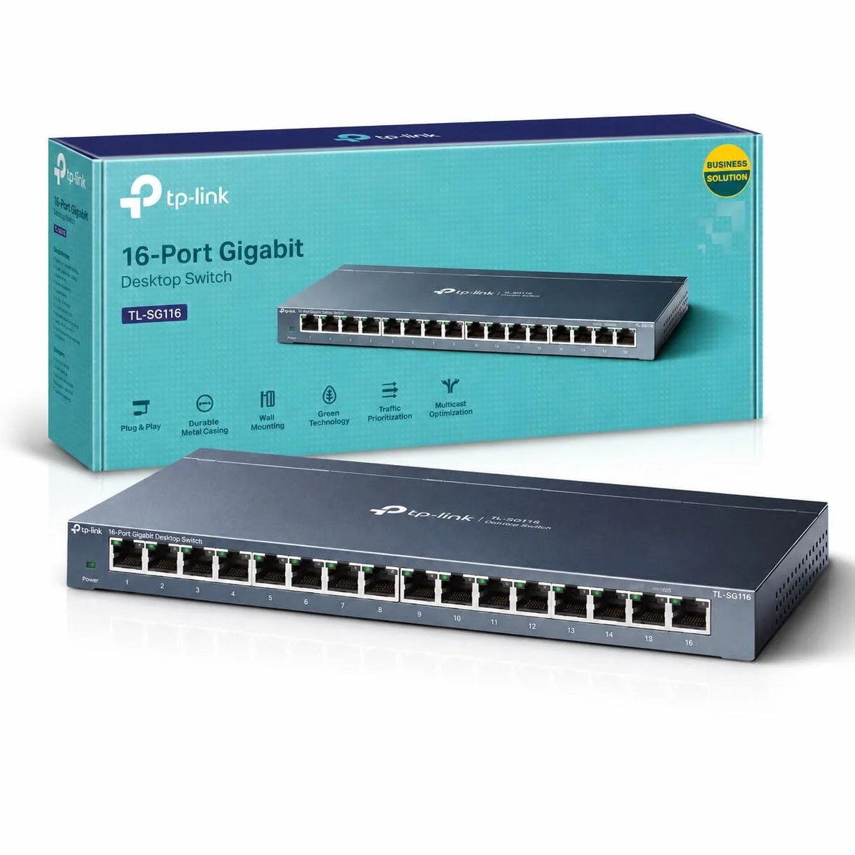 TP-Link SG116 Switch Ethernet 16 Ports RJ45 Métal Gigabit 10/100/1000 Mbps