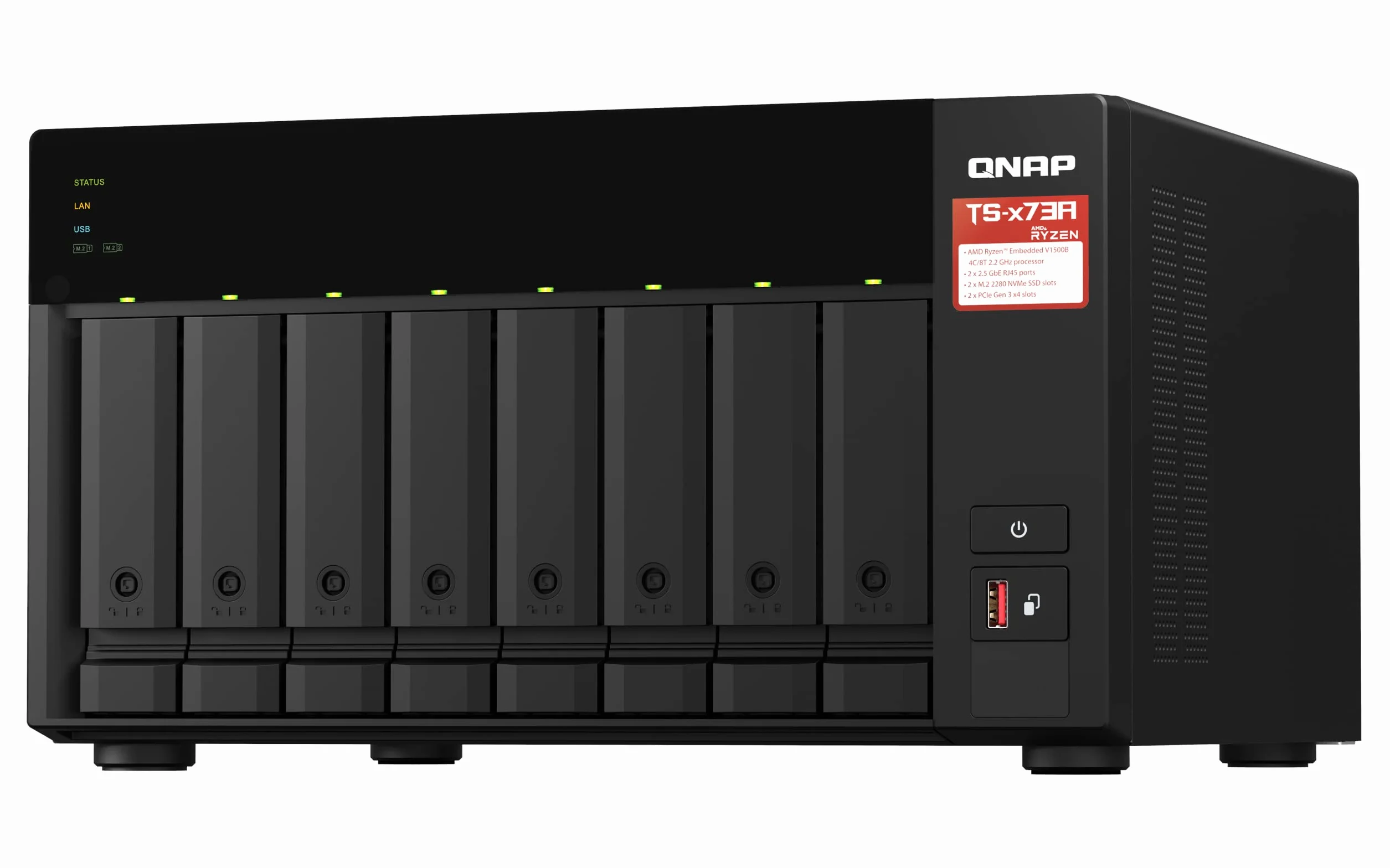 QNAP TS-873A-8G Serveur de Stockage NAS Tower Ethernet/LAN Noir V1500B