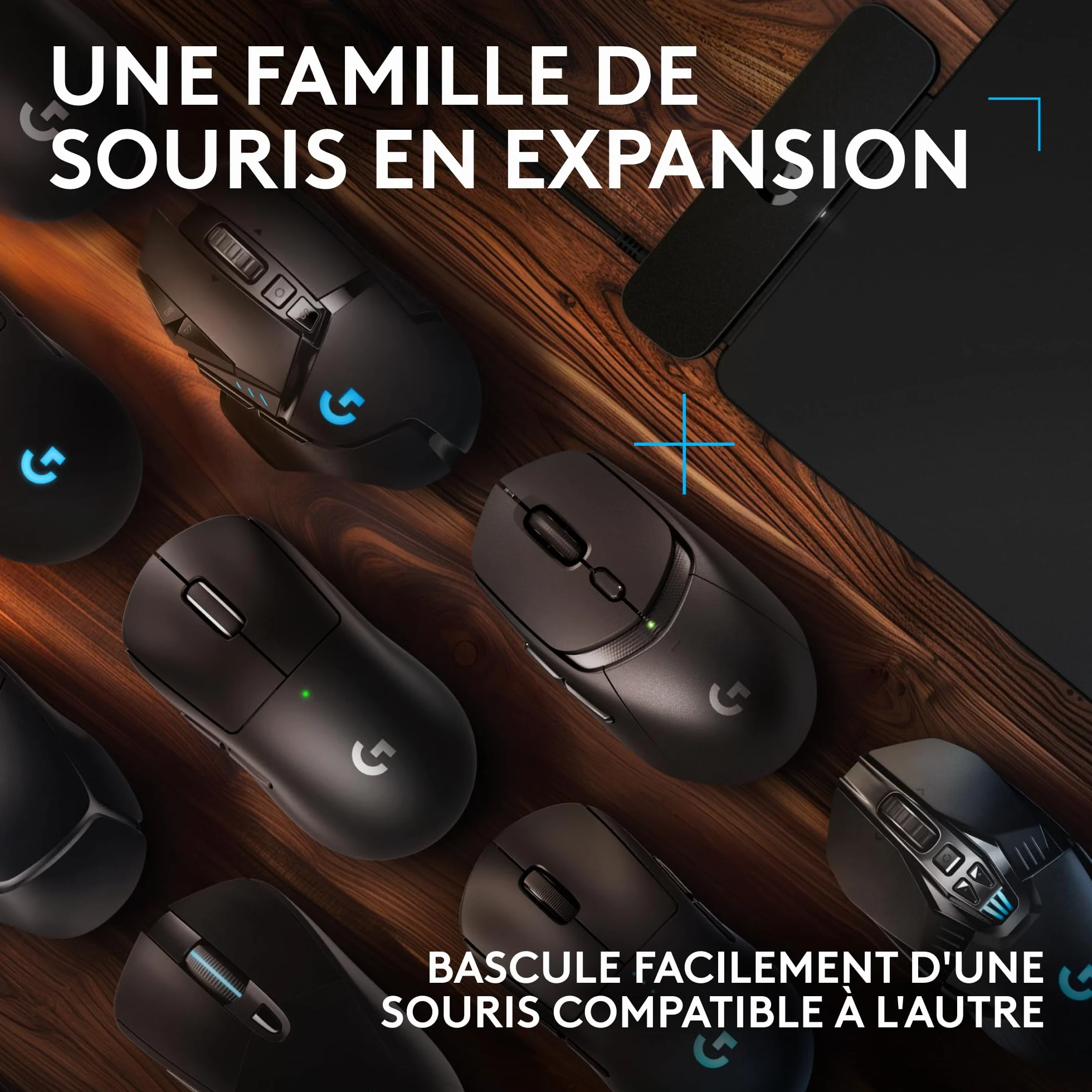 Logitech G POWERPLAY 2, Tapis de Souris de Charge sans Fil pour Souris Gaming, 34,5 x 28,4 cm, Noir