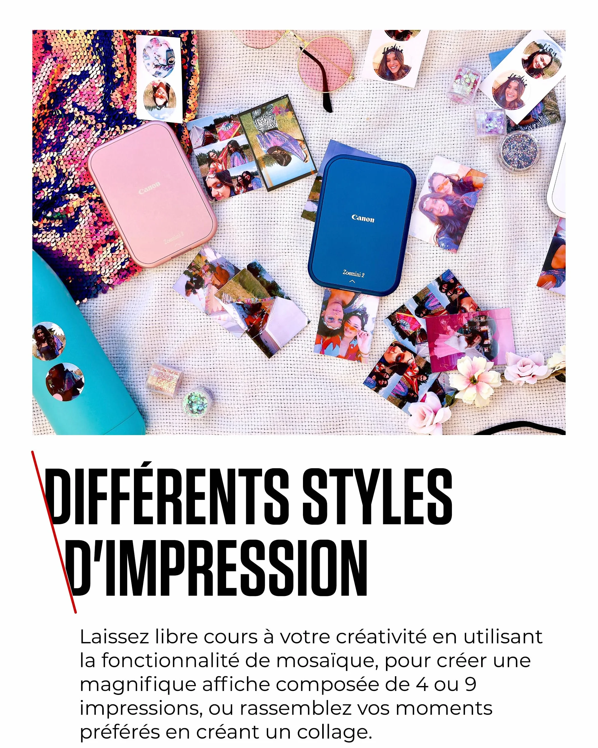 Canon Zoemini 2 Kit d'impression Imprimante Photo Portable Bluetooth 5.0 USB-C Rose Gold