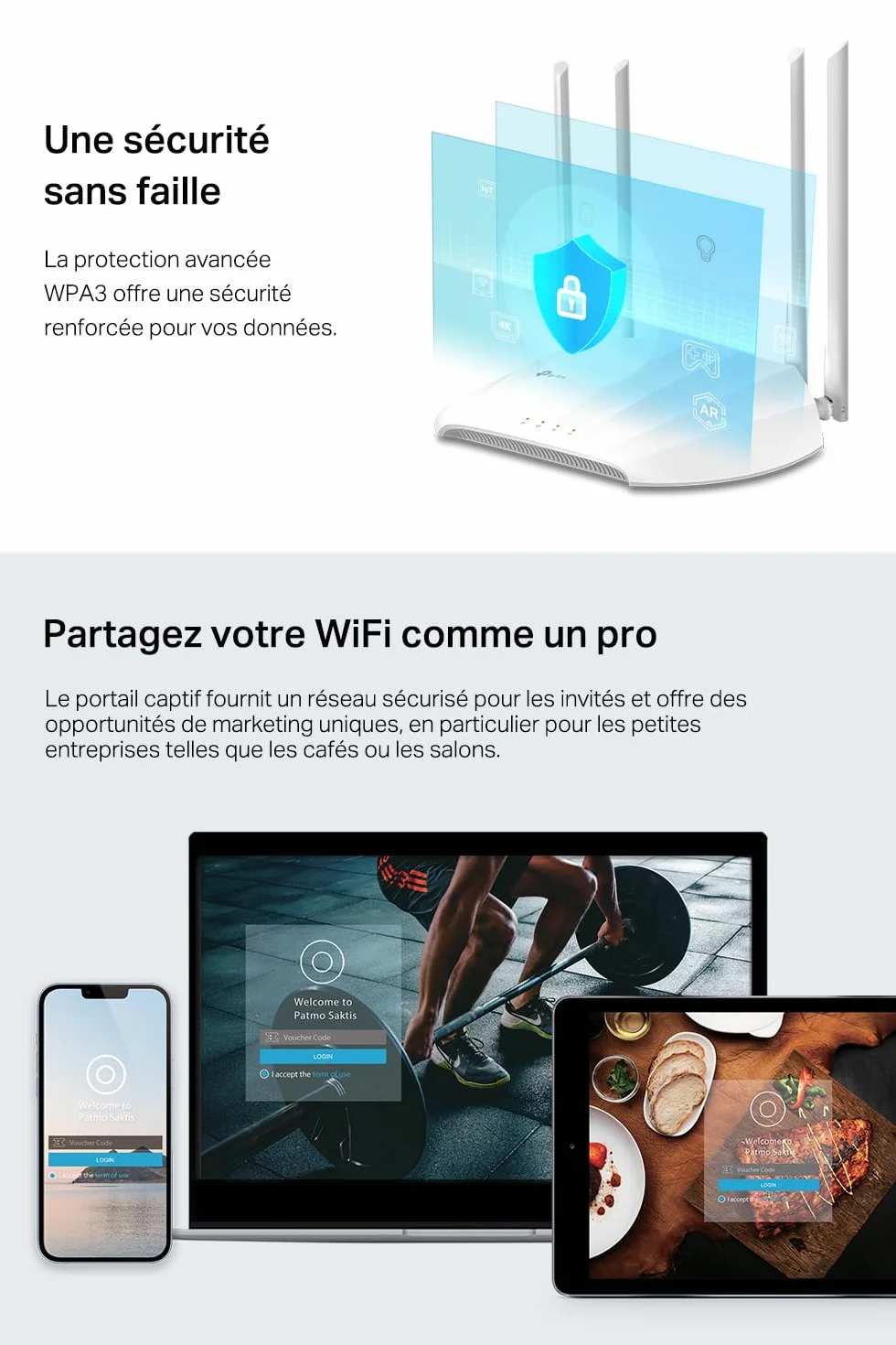 TP-Link TL-WA1801 Point d'Accès WiFi 6 AX1800Mbps, Port Gigabit, PoE Passif, WPA3, Bi-Bande