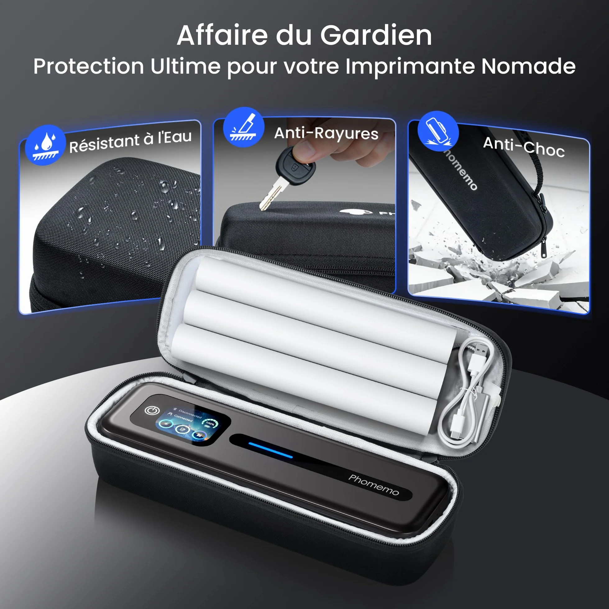 Phomemo M832D Imprimante Thermique A4 avec Écran Tactile Portable sans Encre