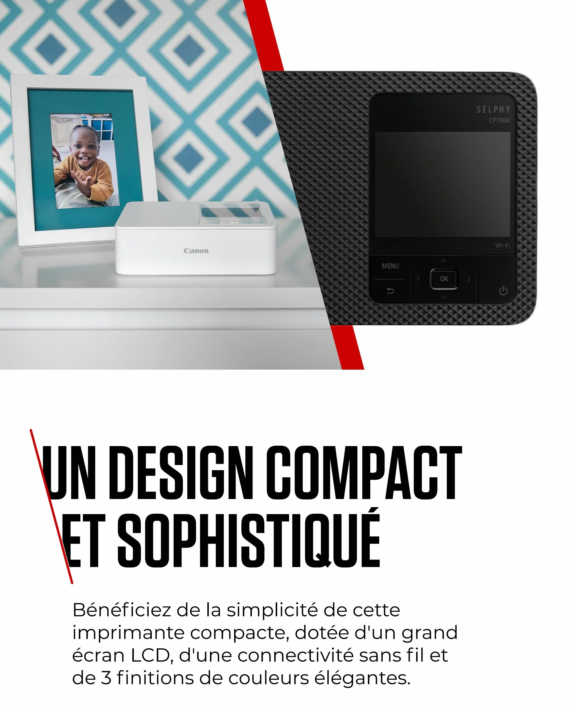 Canon SELPHY CP1500 Imprimante Photo Portable sans Fil USB-C Carte SD Blanc
