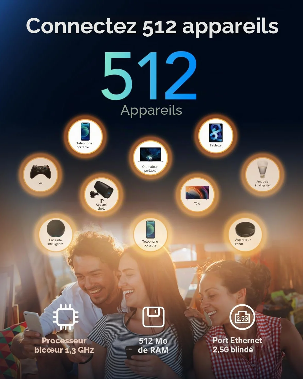 Cudy AX3000 WiFi 6 Point d'Accès, RJ45 2,5Gbit/s, MU-MIMO, PoE/CC, Mesh Support AP3000