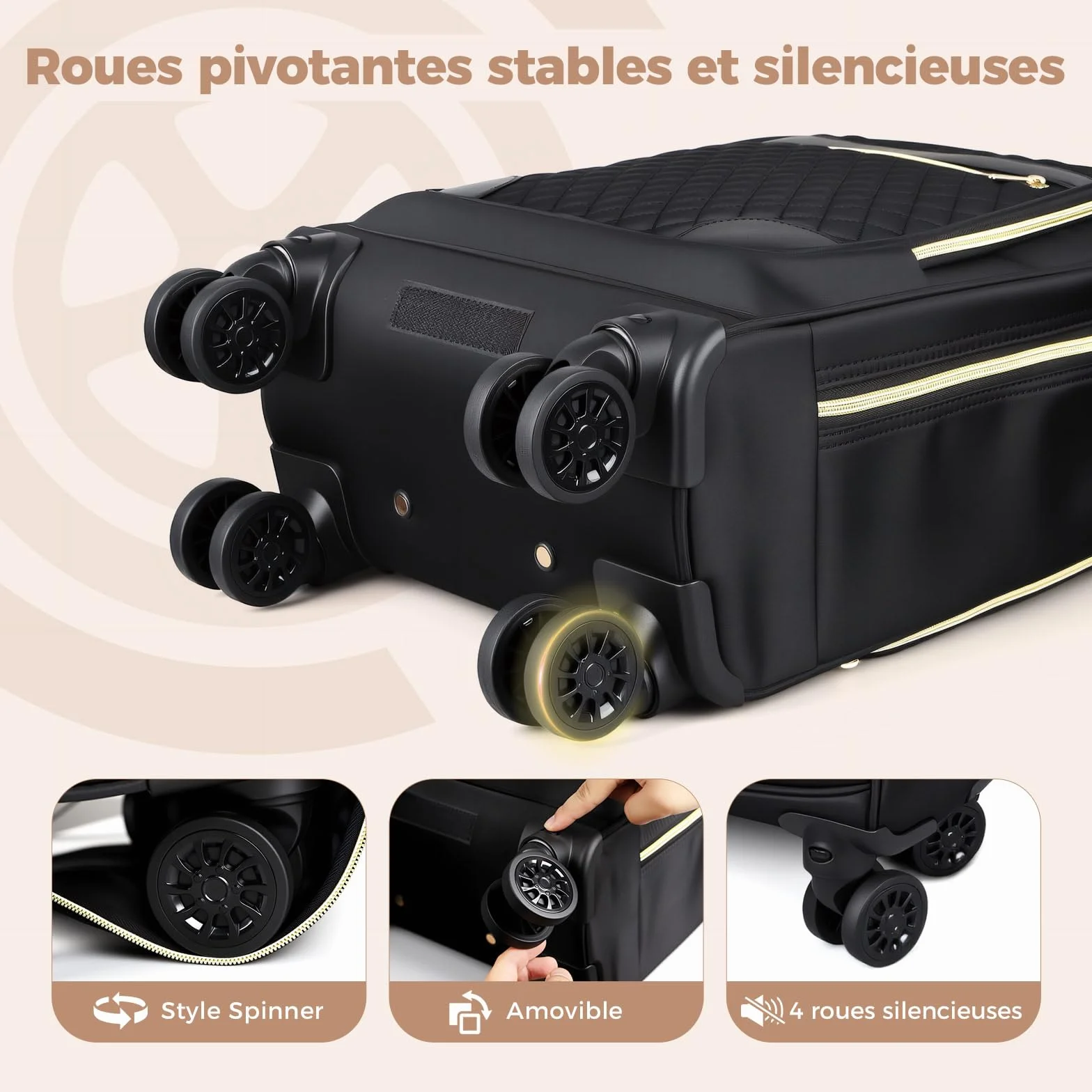 Sac à Dos à Roulettes pour Femme 15.6 Pouces Ordinateur Portable 35L