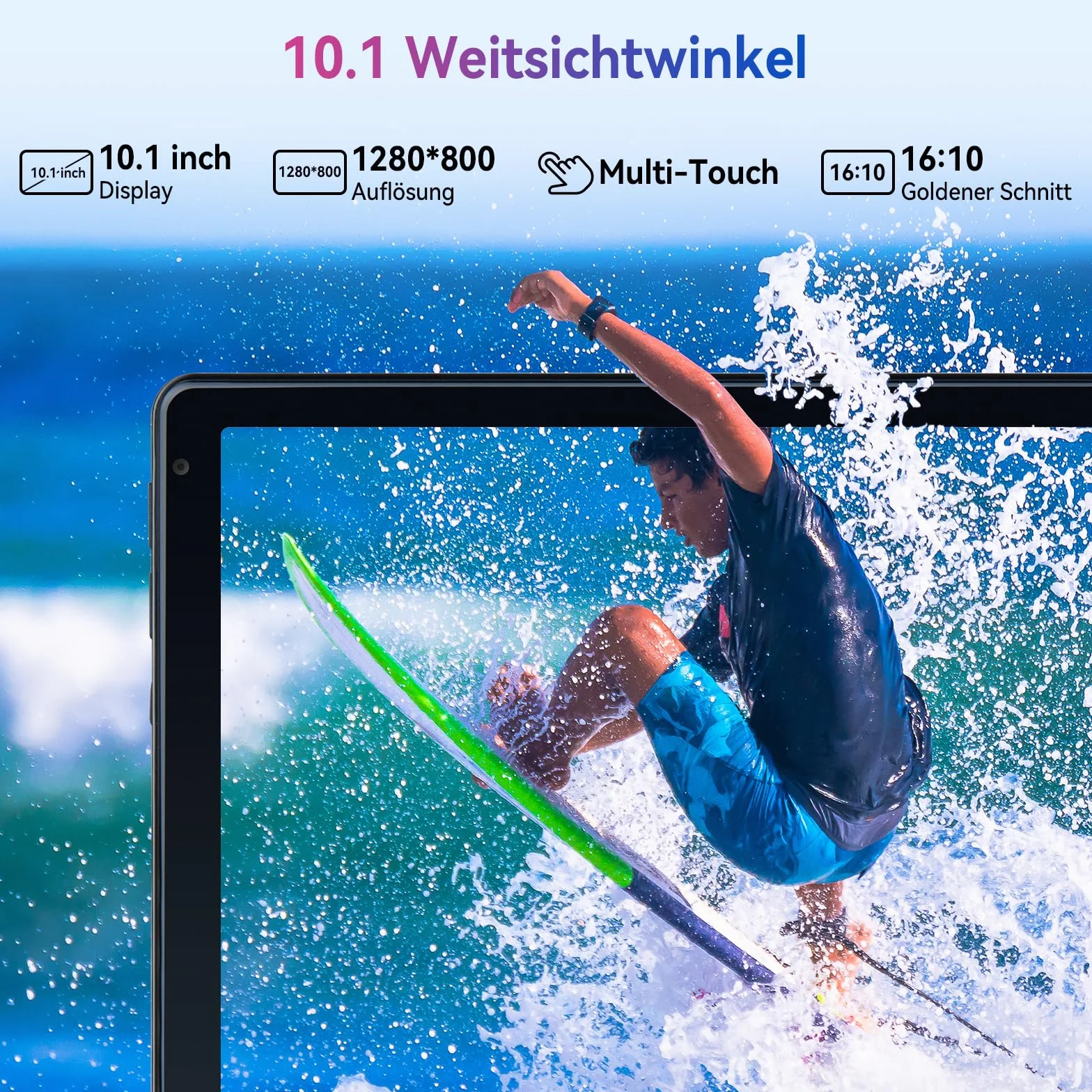 Ainmel Tablette Android 10 Pouces Octa-Core 10GB RAM 128GB ROM 1TB TF Card 1280x800 IPS HD Touchscreen 5G 2.4G WiFi BT 5.0 5MP 8MP Camera Gris