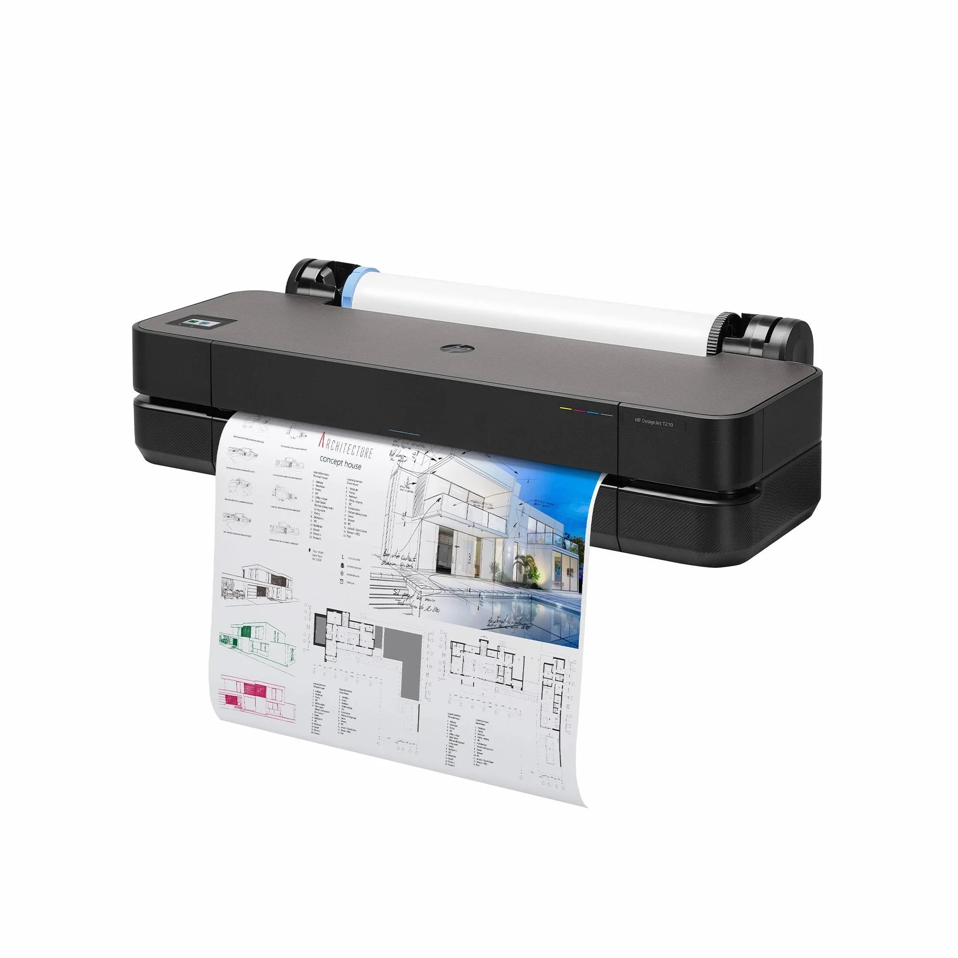 HP DesignJet T250 24 61cm Imprimante Grand Format Traceur A4-A1 76 Impressions A1/h Wi-Fi Ethernet USB 2400x1200dpi Noir