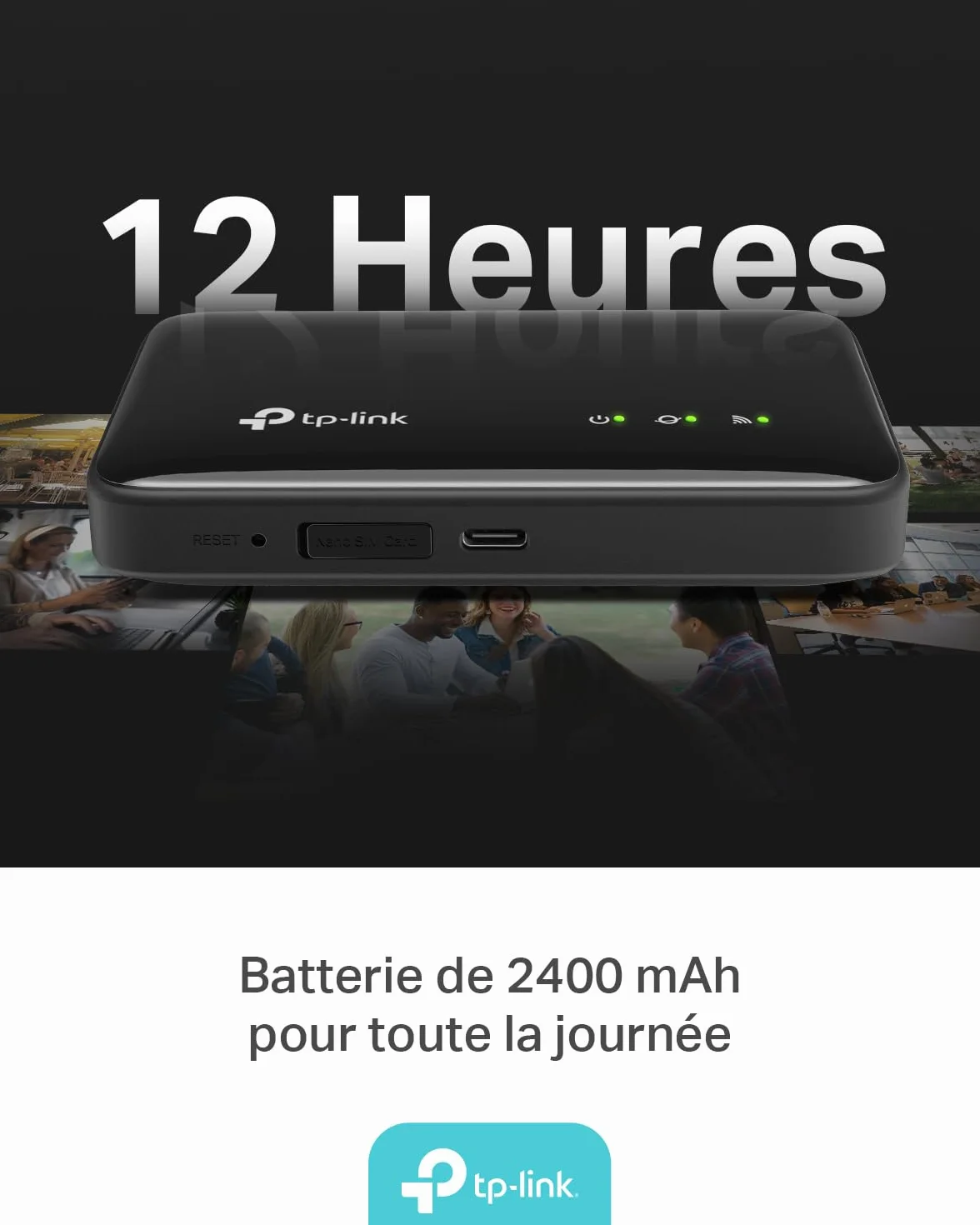 TP-Link M7005 Hotspot Mobile 4G LTE Wi-Fi 6 Batterie 2400 mAh USB-C