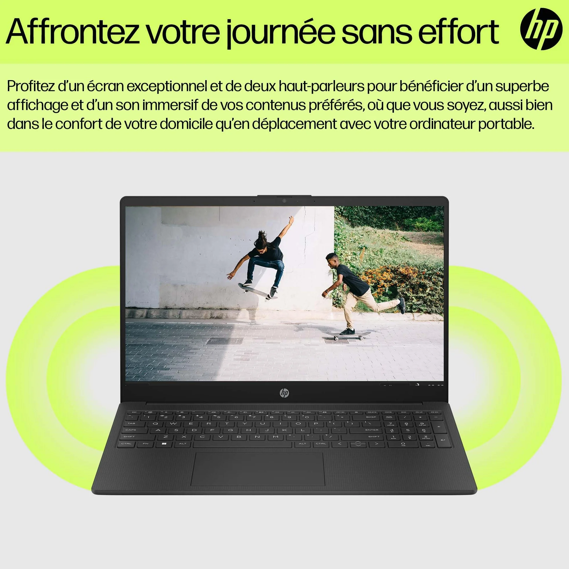 HP 15-fd0001sf Ordinateur Portable 15,6" FHD, Intel Celeron N100, 4 Go RAM, 128 Go UFS, Gris AZERTY