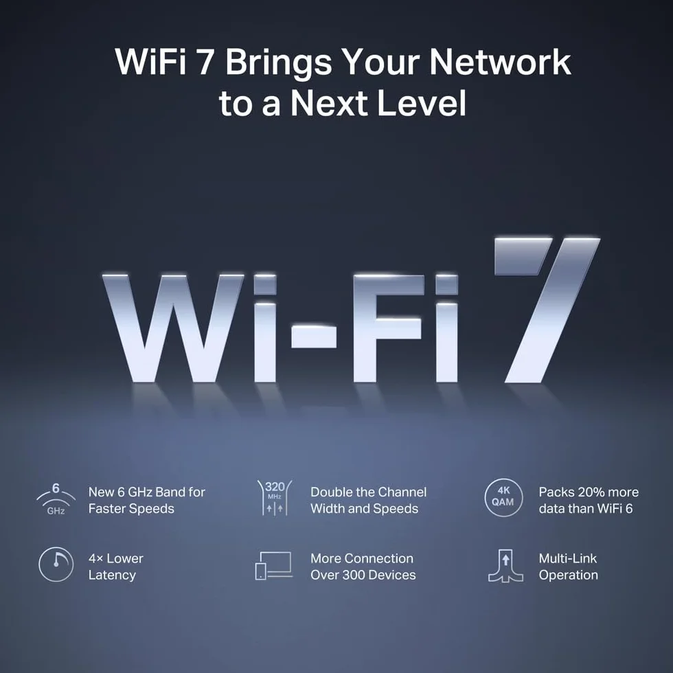 Routeur WiFi 7 TP-Link MERCUSYS MR47BE Tri-Bande BE9300Mbps 320 MHz 6GHz 4 Ports 2.5G EasyMesh 6 Antennes 4K-QAM