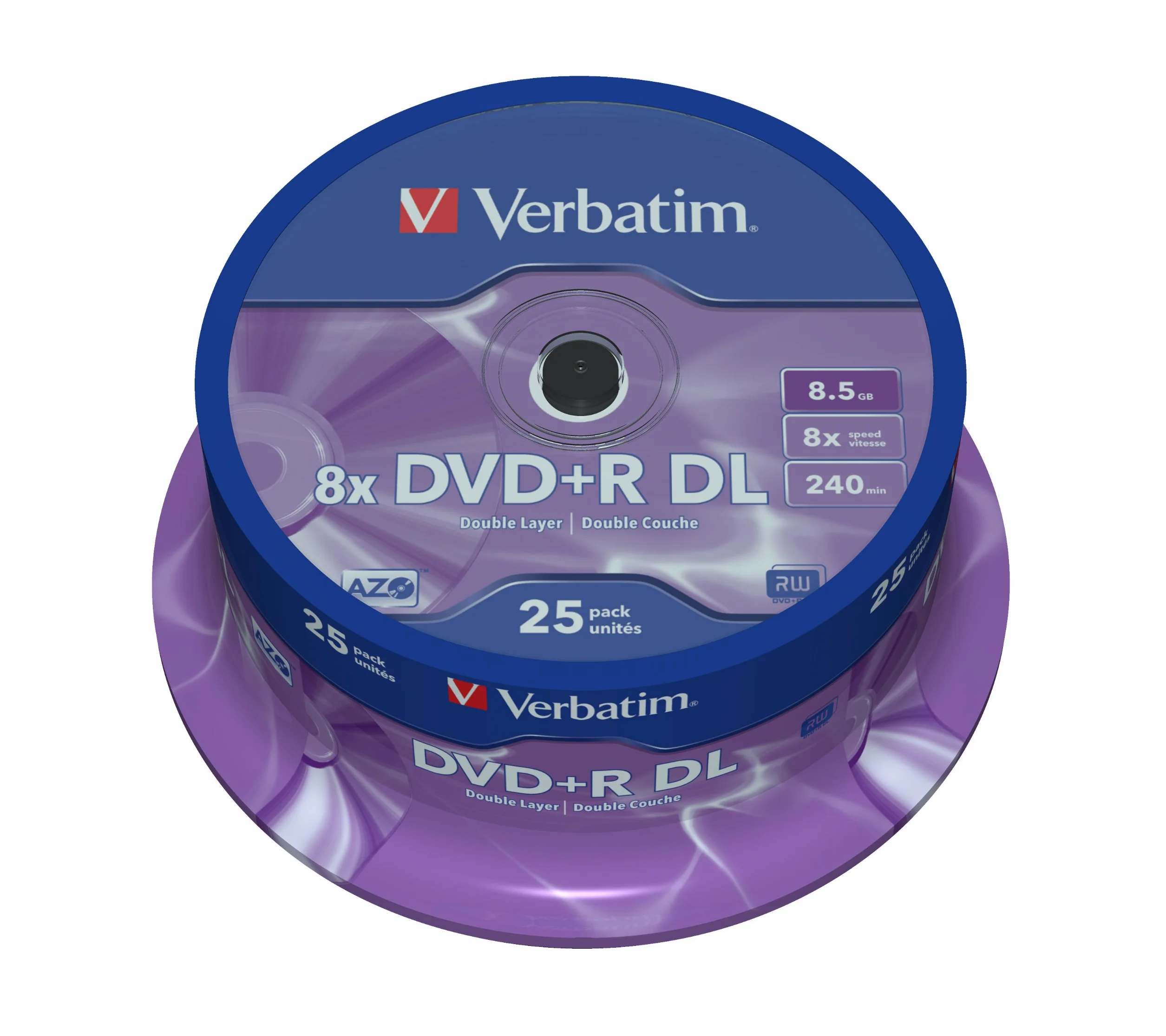 Verbatim 43757 DVD+R 8X DL Argent Lot de 25
