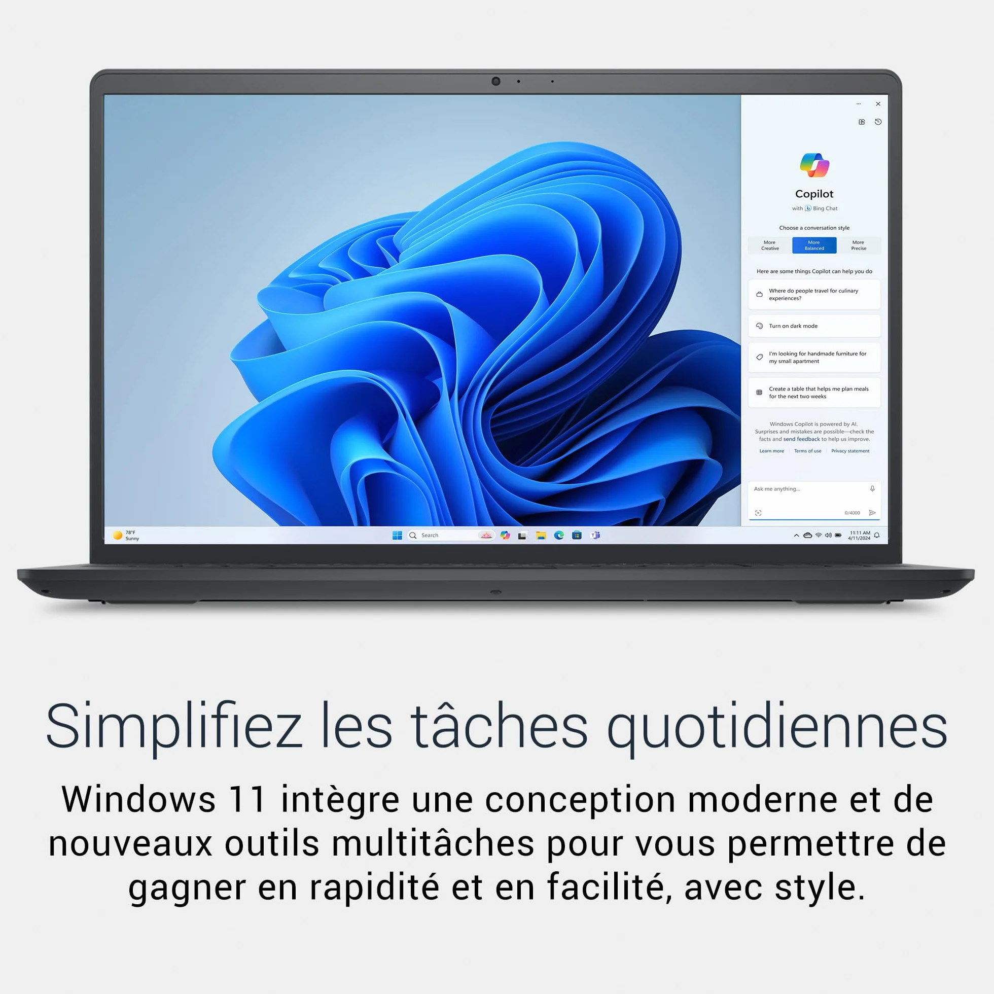 Dell Ordinateur Portable 15 15,6" FHD 120Hz Intel Core i7-1355U 16Go RAM 512Go SSD Windows 11 Home