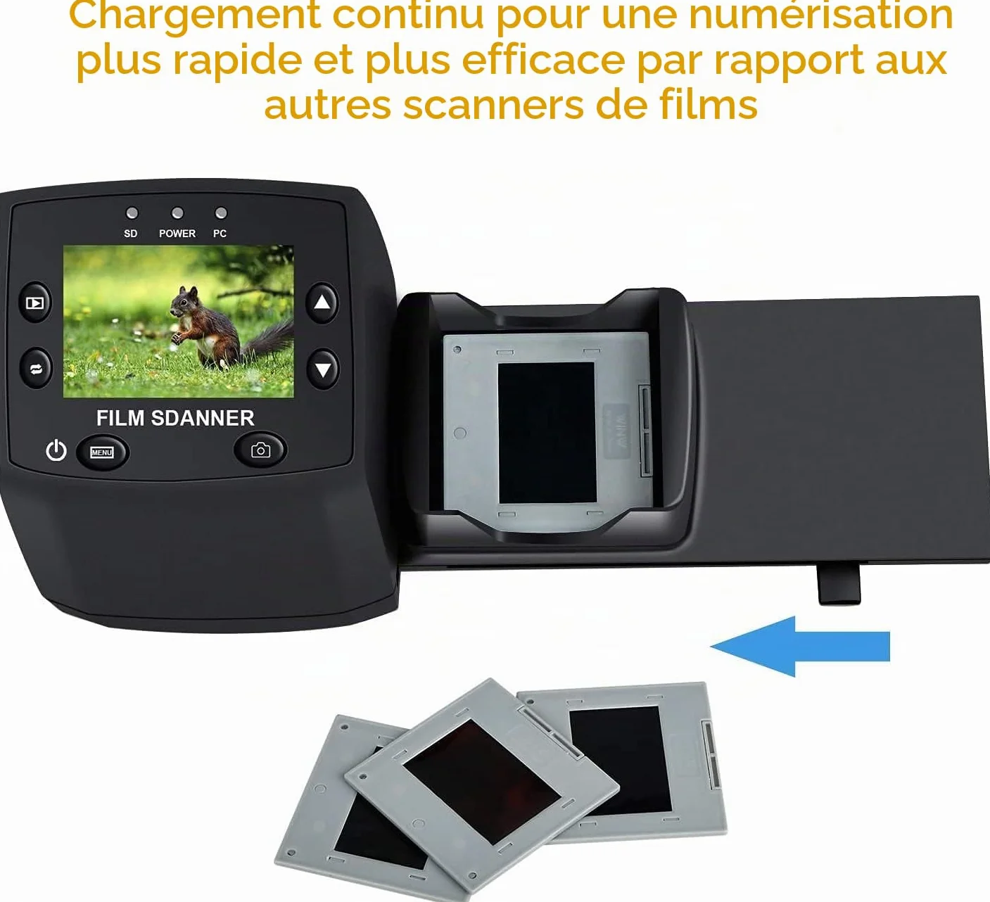 DIGITNOW! Scanner de Diapositives et Négatifs 35 mm, 5MP/10MP JPEG, 2,4" Écran