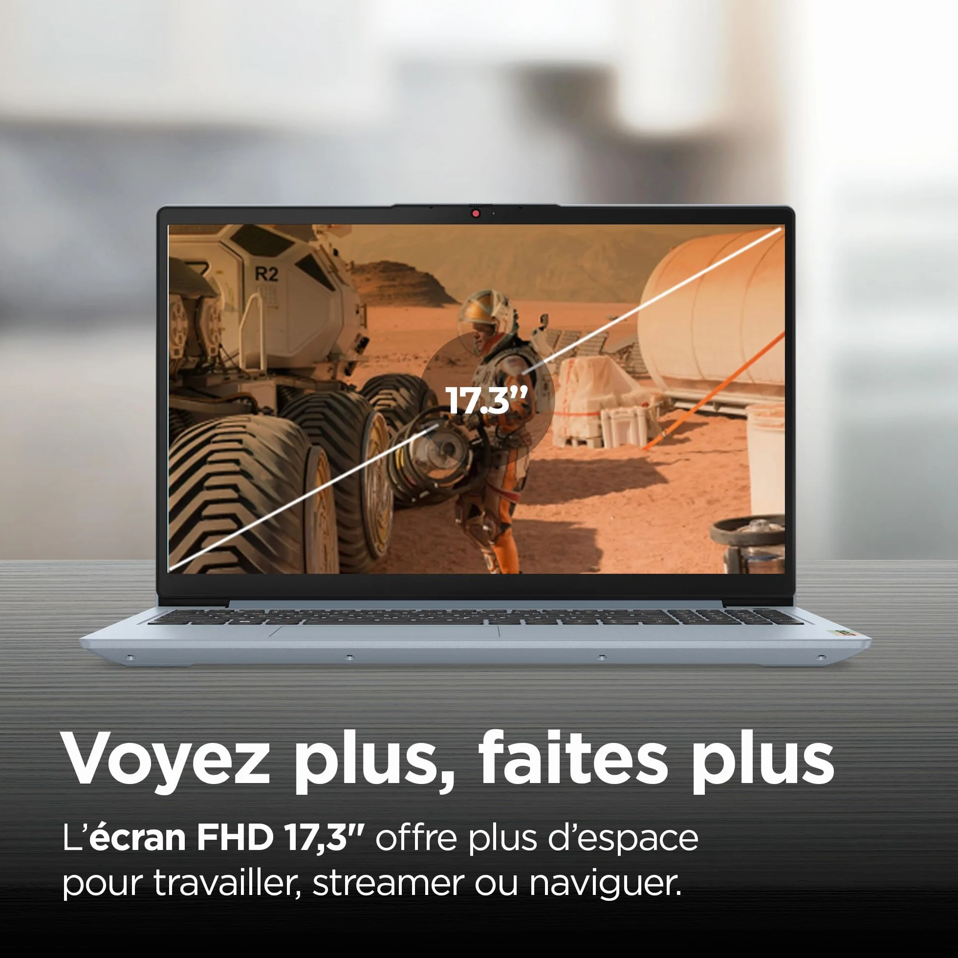 Lenovo IdeaPad 3 17ABA7 Ordinateur Portable 17.3" HD+ AMD Ryzen 5 5625U RAM 8Go SSD 512Go AMD Radeon Windows 11 Home Clavier AZERTY Français Gris
