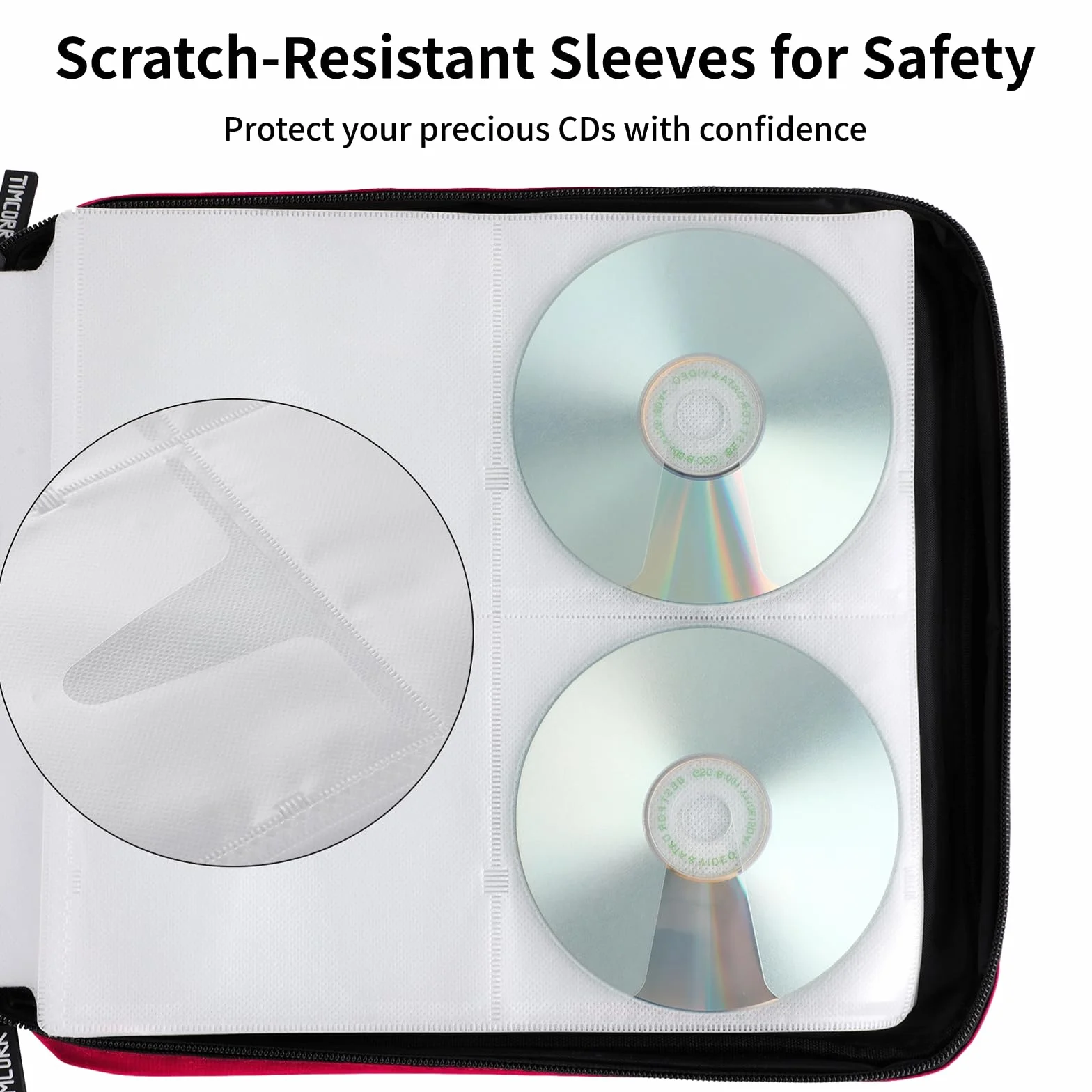 Étui de rangement pour CD et DVD 160 boîtiers capacité Organiseur portable Classeur de transport en plastique