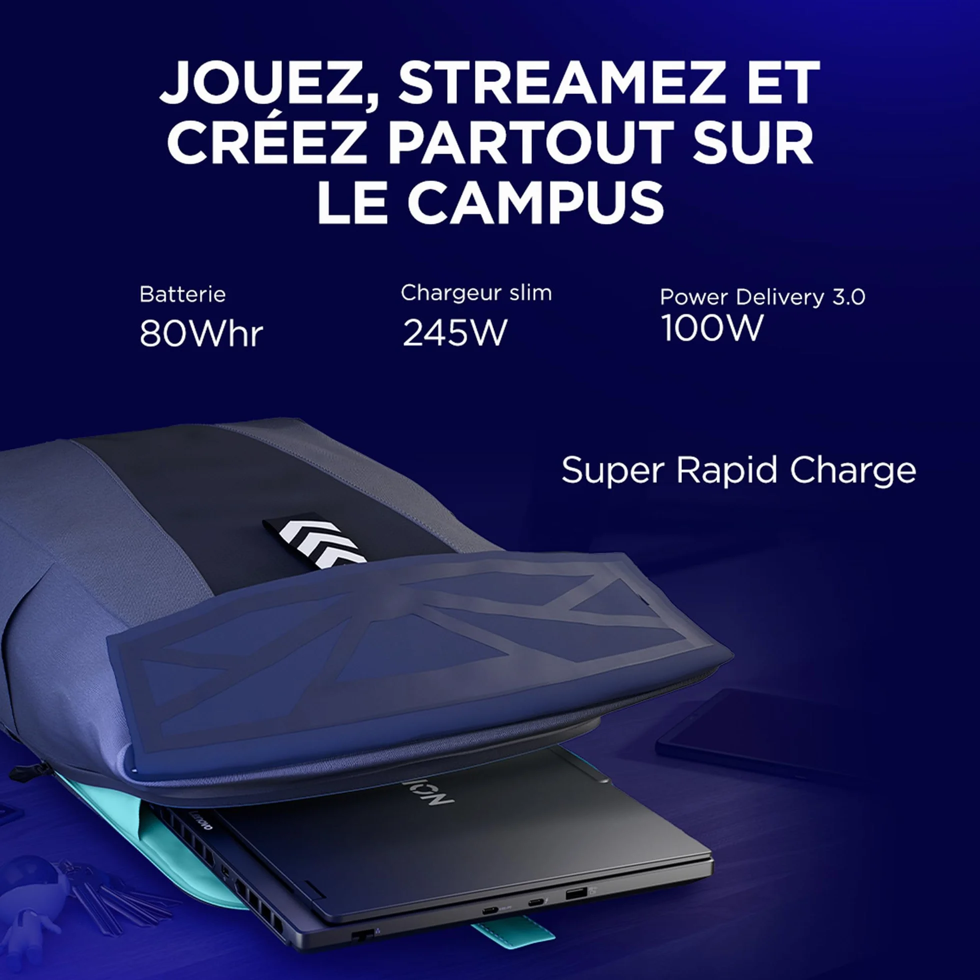 Lenovo Legion 5 15IRX10 Ordinateur Portable Gaming 15.1" OLED WQXGA 165Hz Intel Core i7-13650HX RAM 32Go SSD 1To NVIDIA RTX 5070 8GB Windows 11 Clavier AZERTY Français