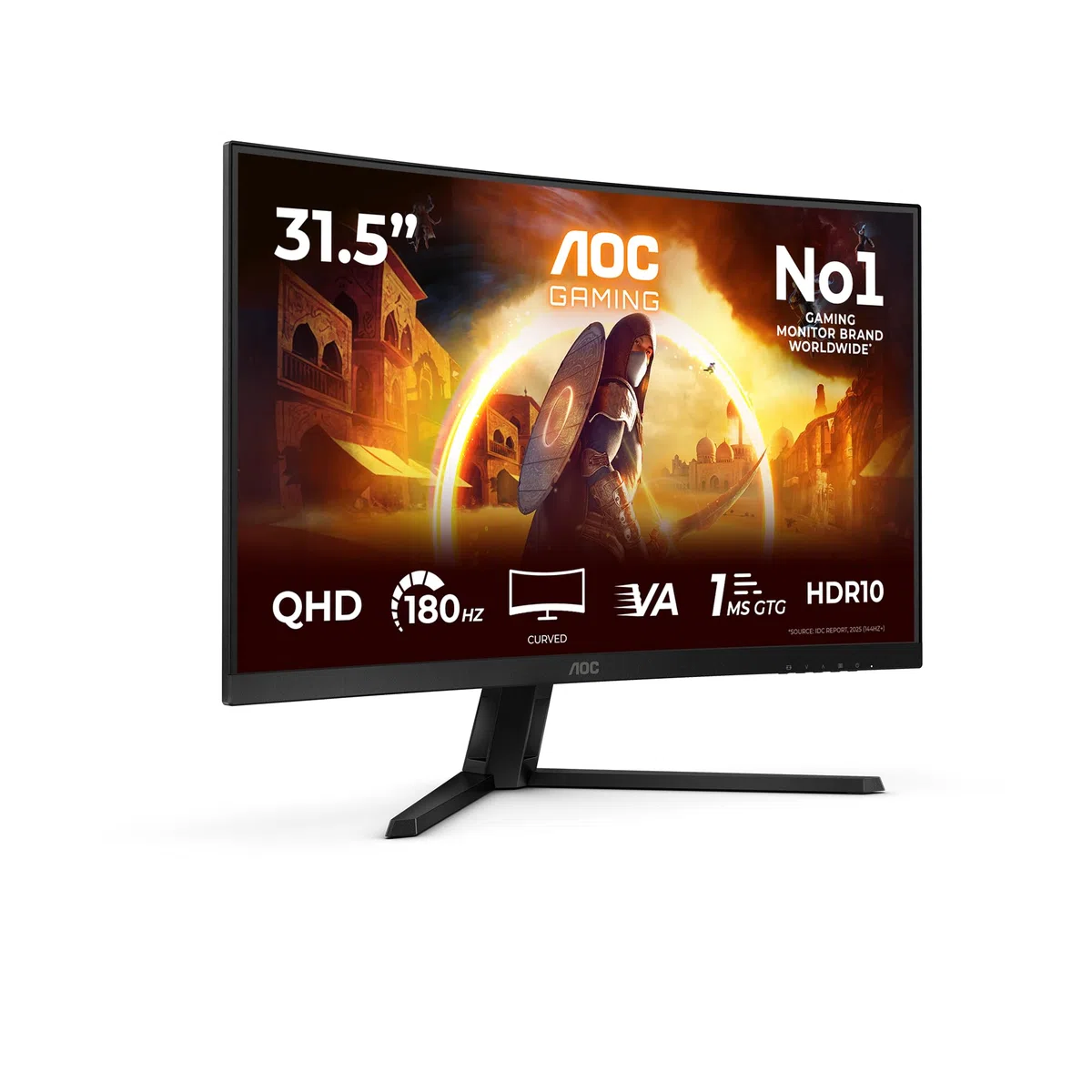AOC Gaming Moniteur Incurvé, CQ32G4VE 32 Pouce 180Hz Fast VA Dalle, 1ms GtG, HDR10, FreeSync, (2560x1440 HDMI 2X 2.0 DP 1x 1.4) Noir