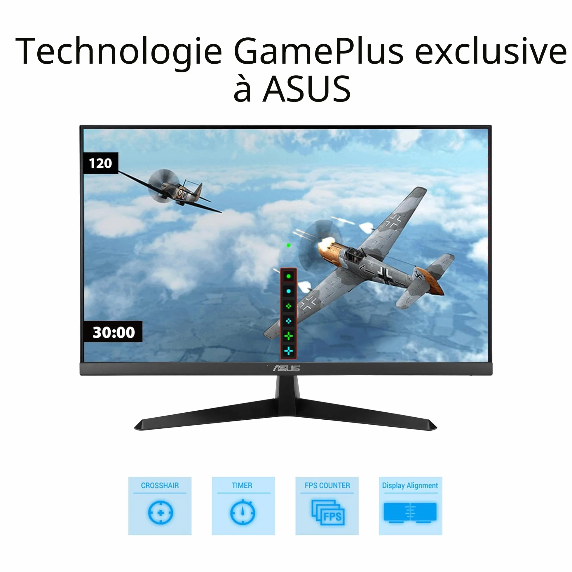 ASUS VY249HGR Moniteur de Jeu 23,8 Pouces FHD IPS 120 Hz 1 ms Adaptive Sync Eye Care Plus