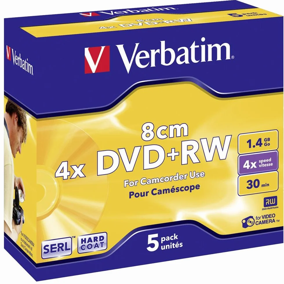 Verbatim DVD+RW 8cm 1.46 Go 5 sztuk